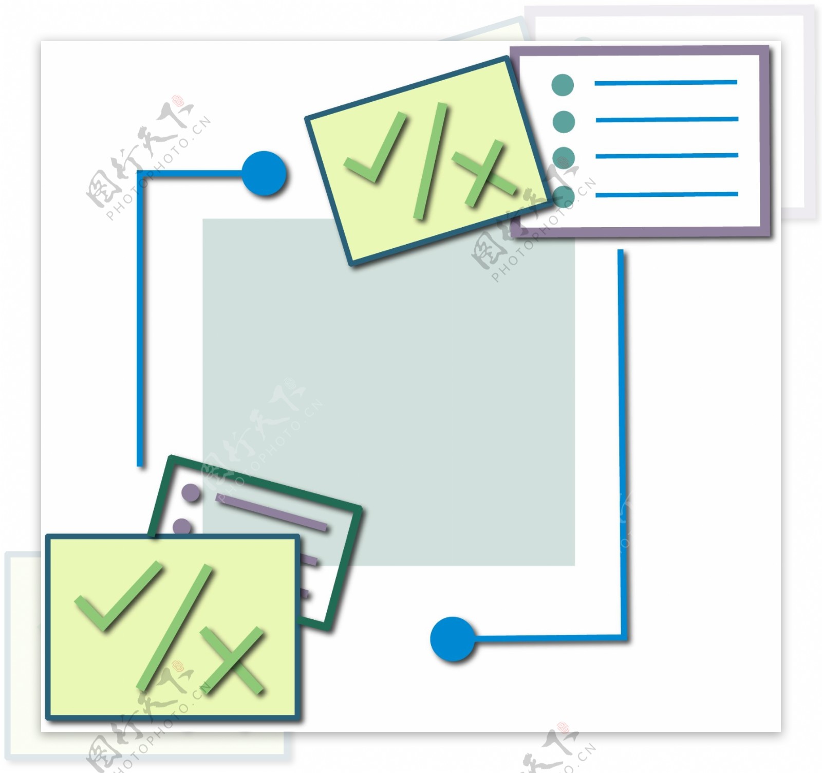 文本边框创意元素对话框留言纸卡通矢量图