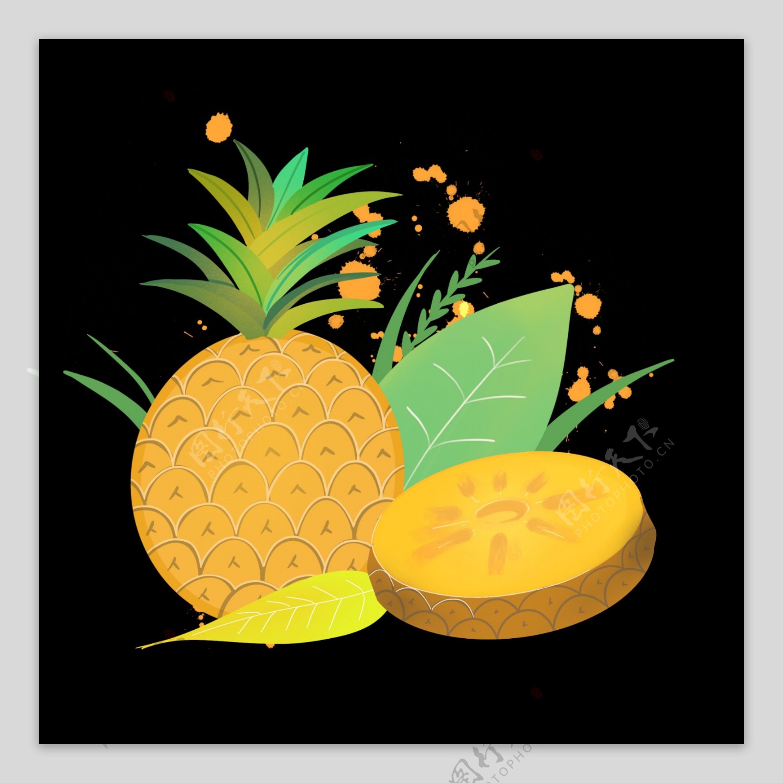 菠萝凤梨黄金甜蜜热带水果PNG
