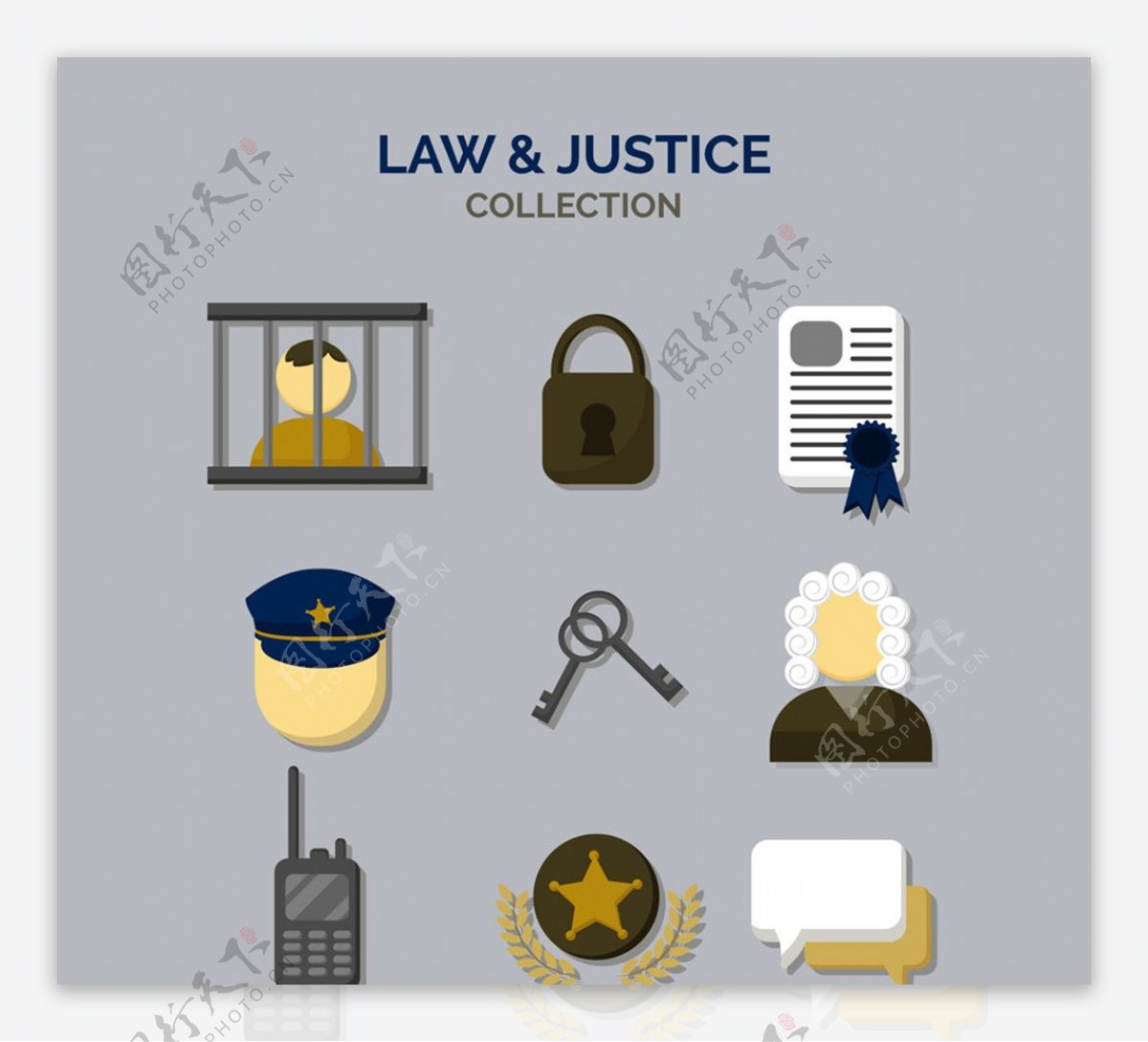 9款创意法律元素图标