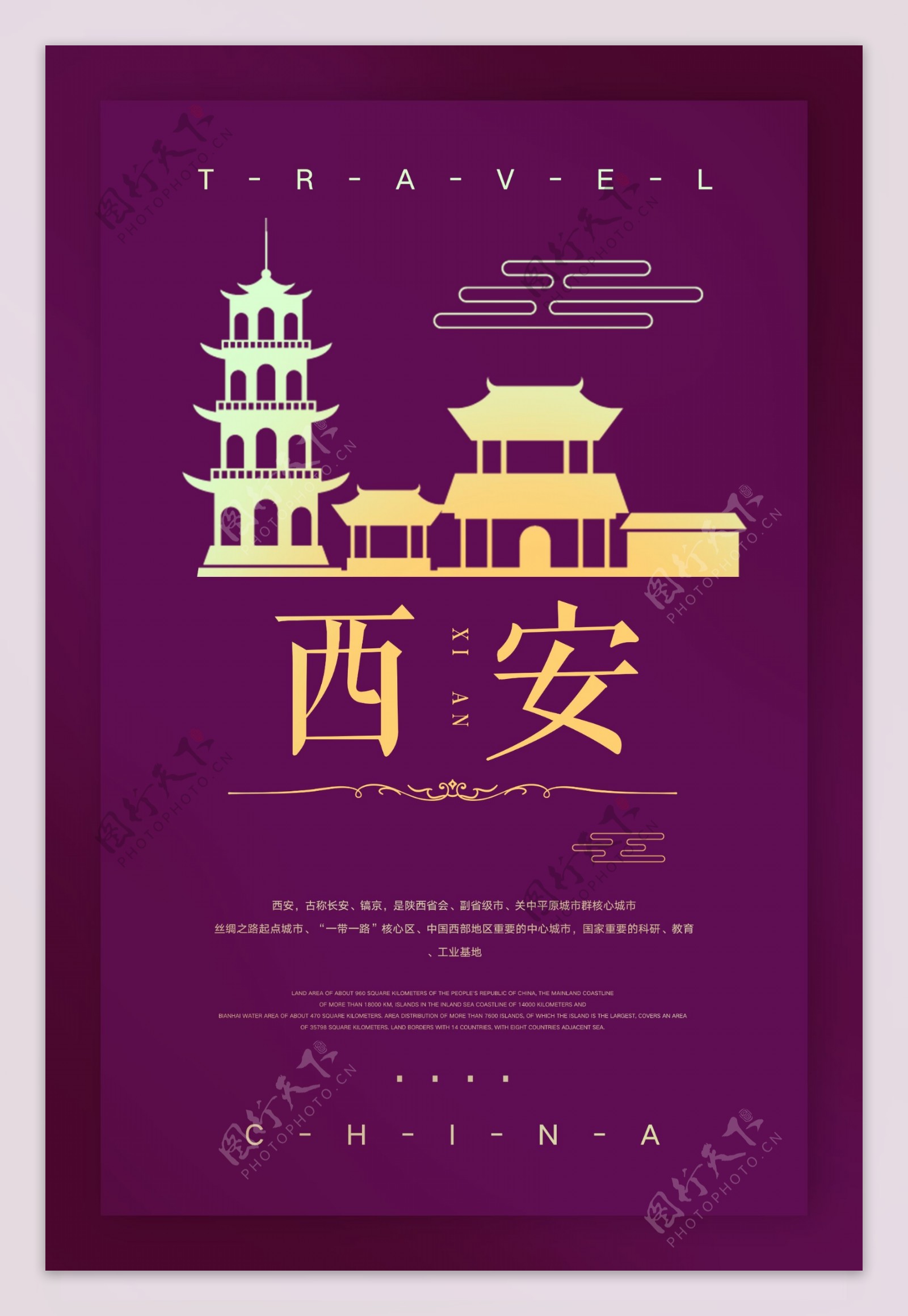 中国西安城市旅游海报