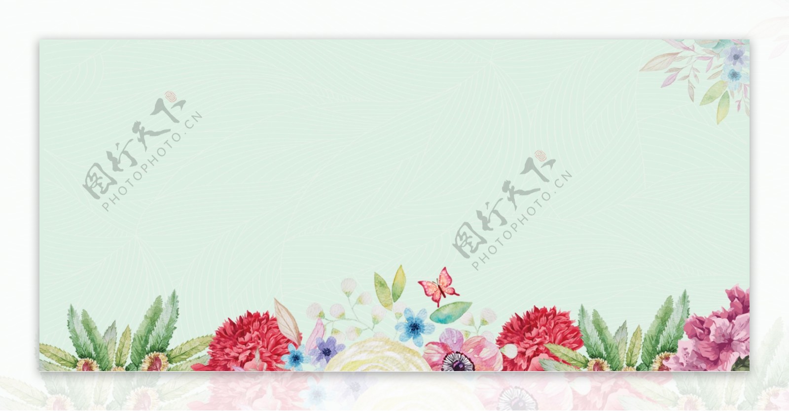 手绘花朵边框背景素材