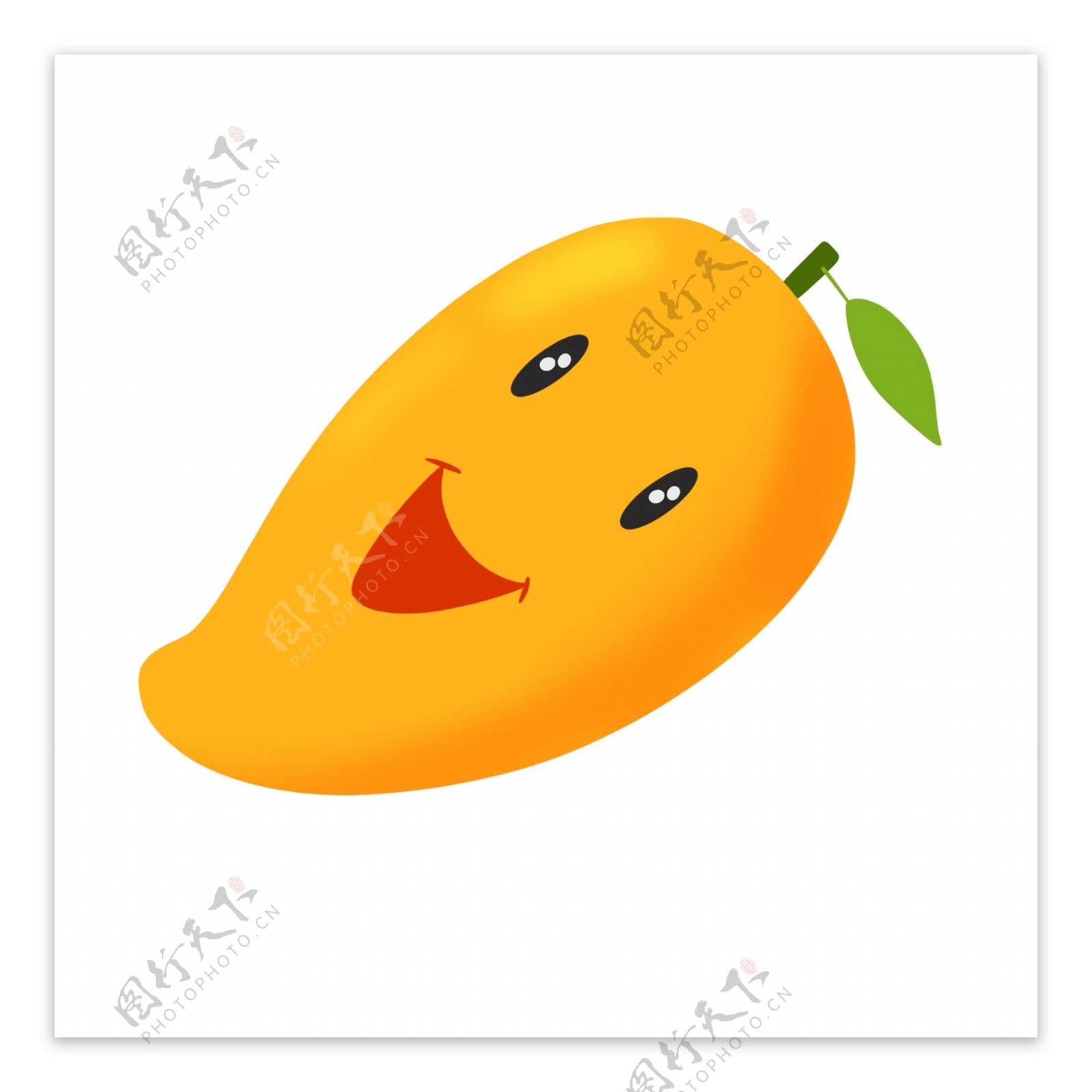 手绘卡通水果可爱笑脸芒果