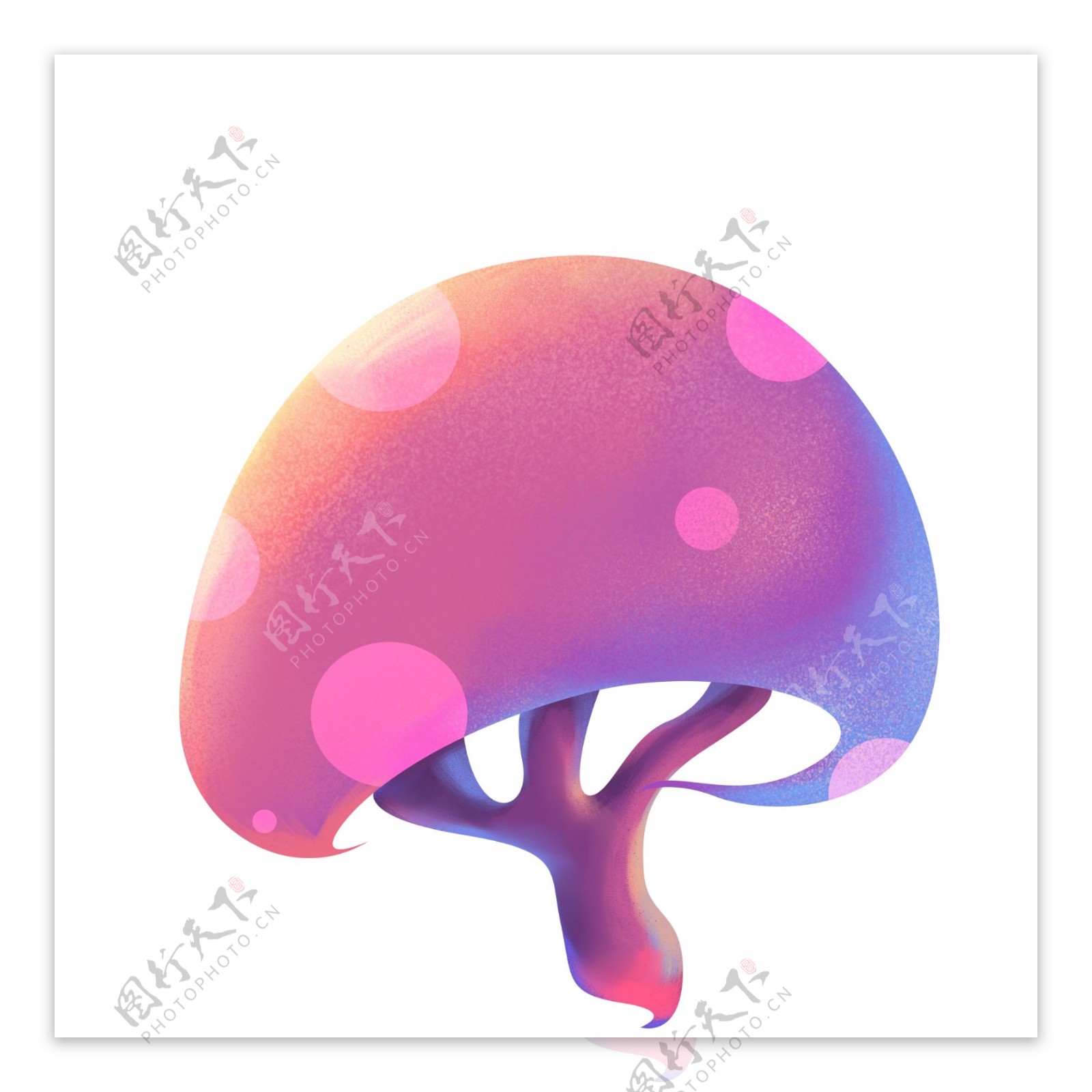 彩色糖果渐融一个蘑菇设计