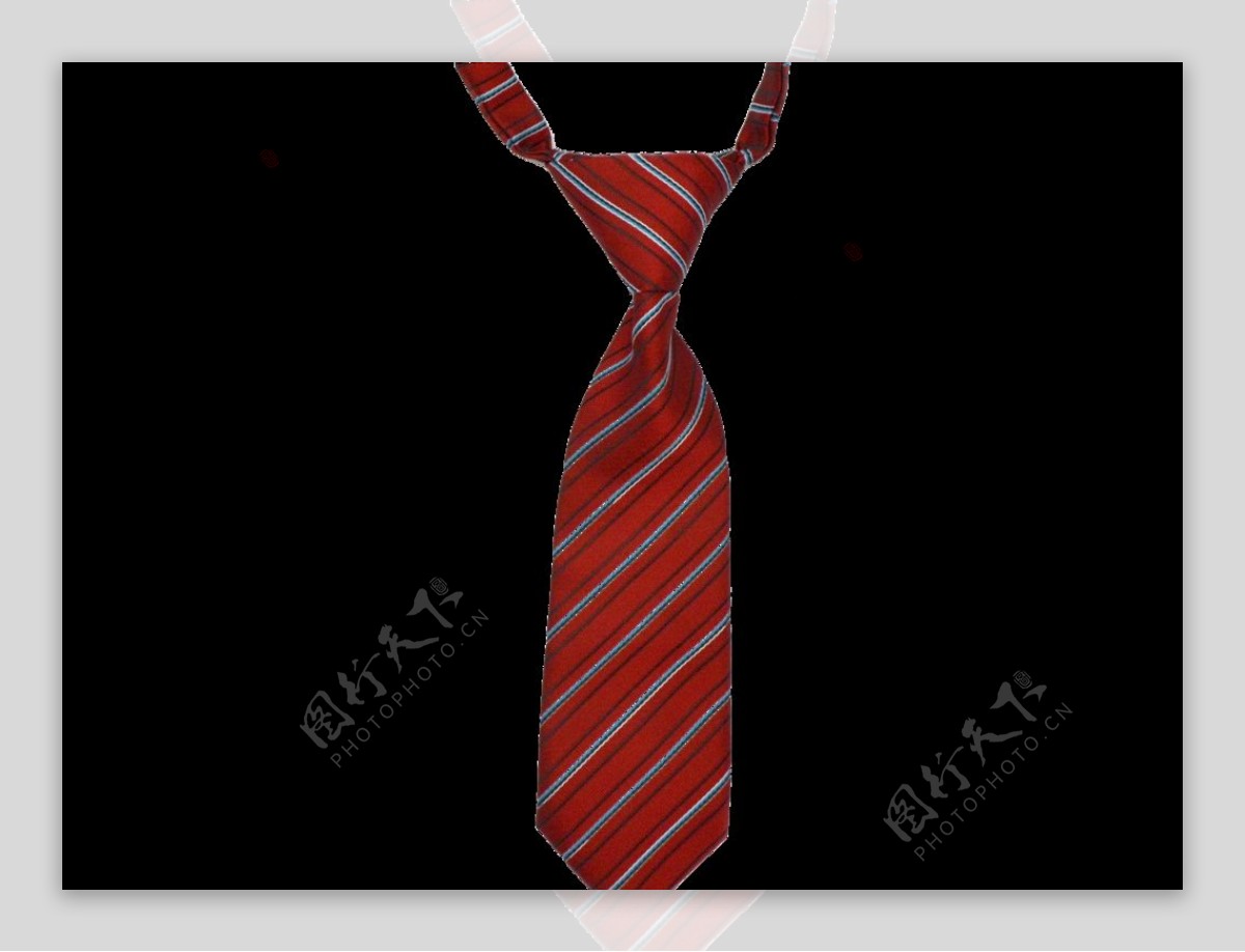 免扣红色条纹领带