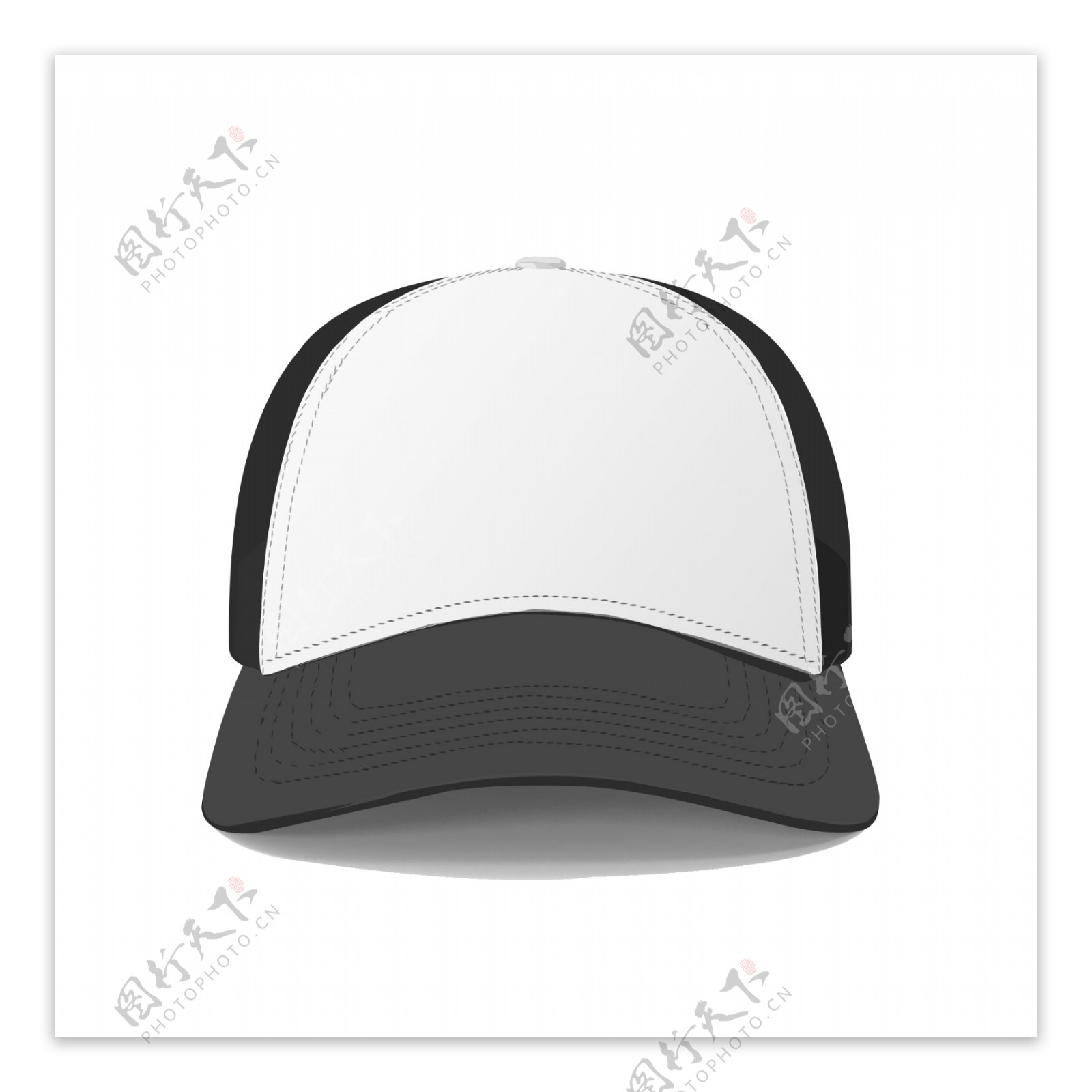 手绘黑白棒球帽素材