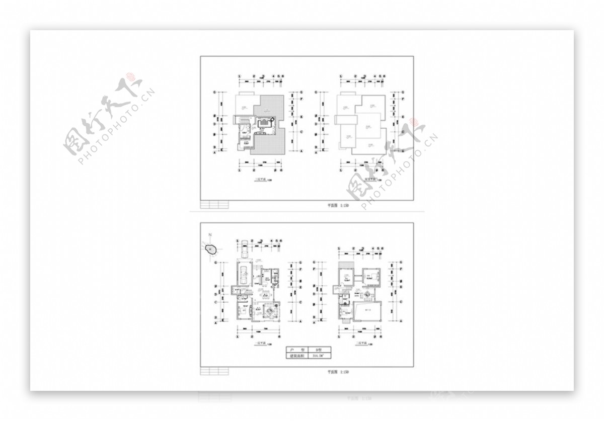别墅建筑设计CAD施工图