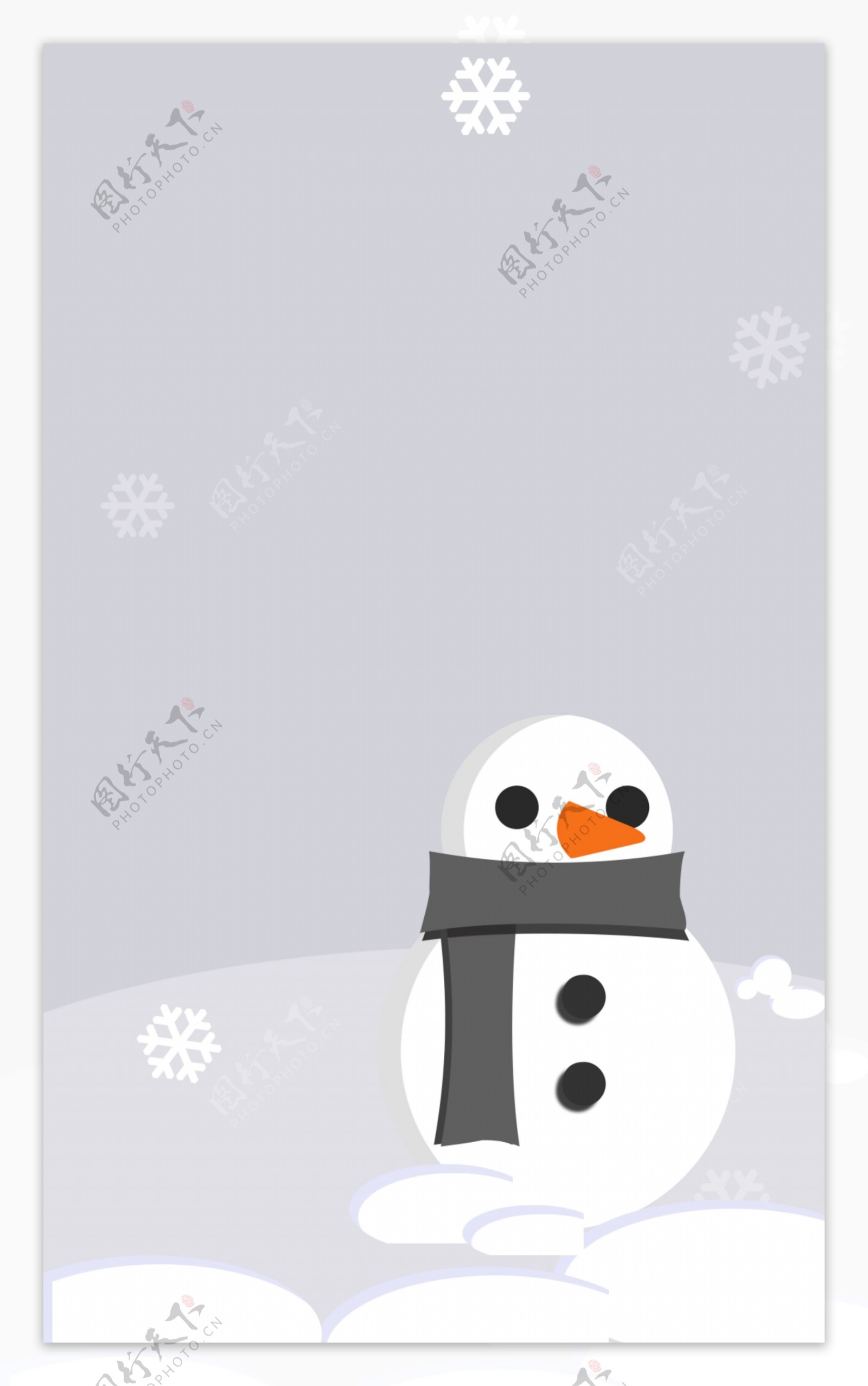 冬季雪山雪人背景设计