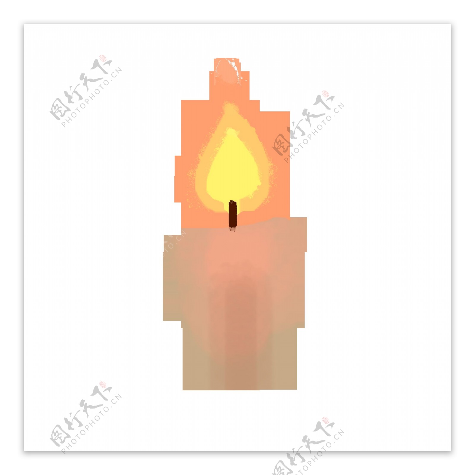 蜡烛祈祷蜡笔质感手绘小清设计元素