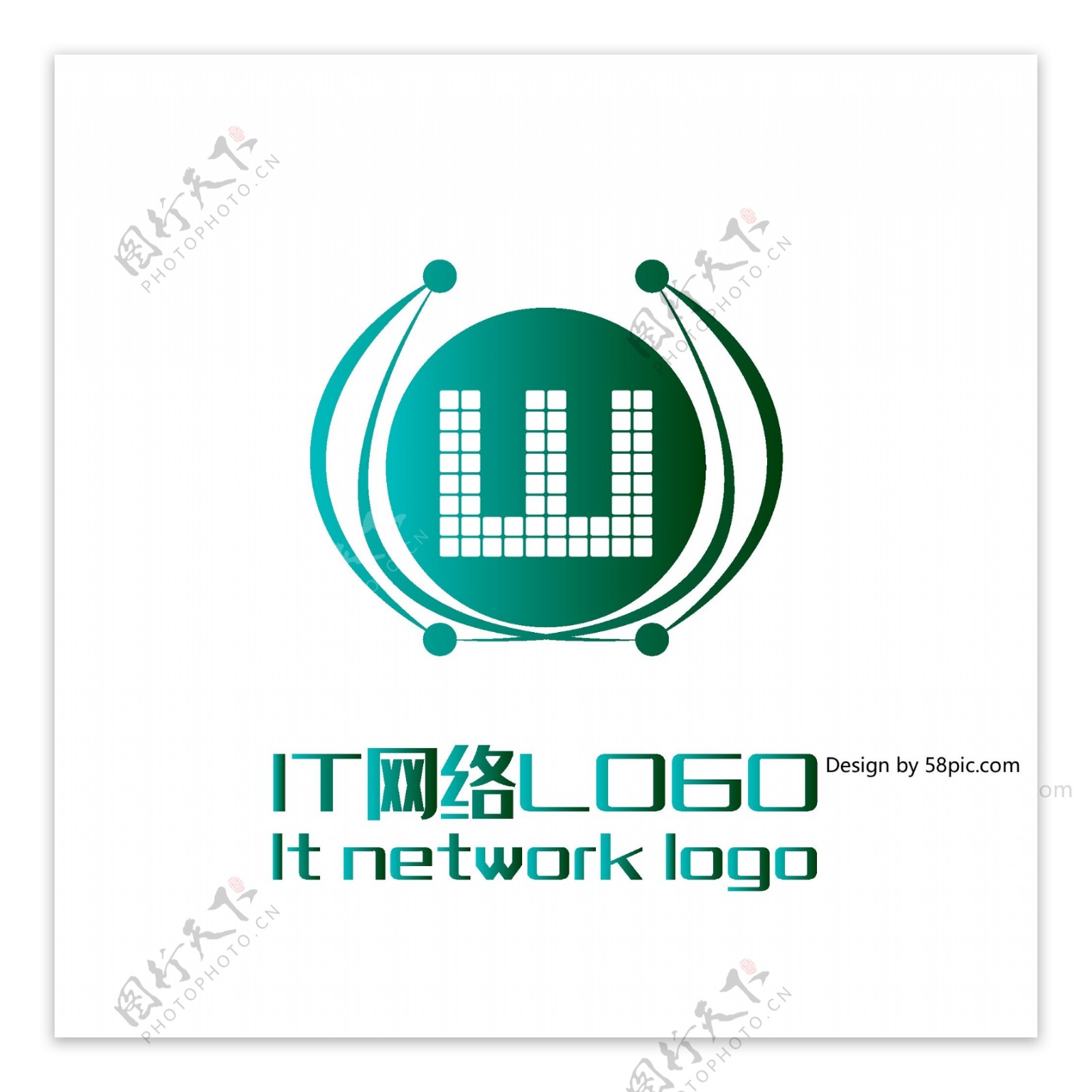 原创创意简约M字星球IT网络LOGO标志