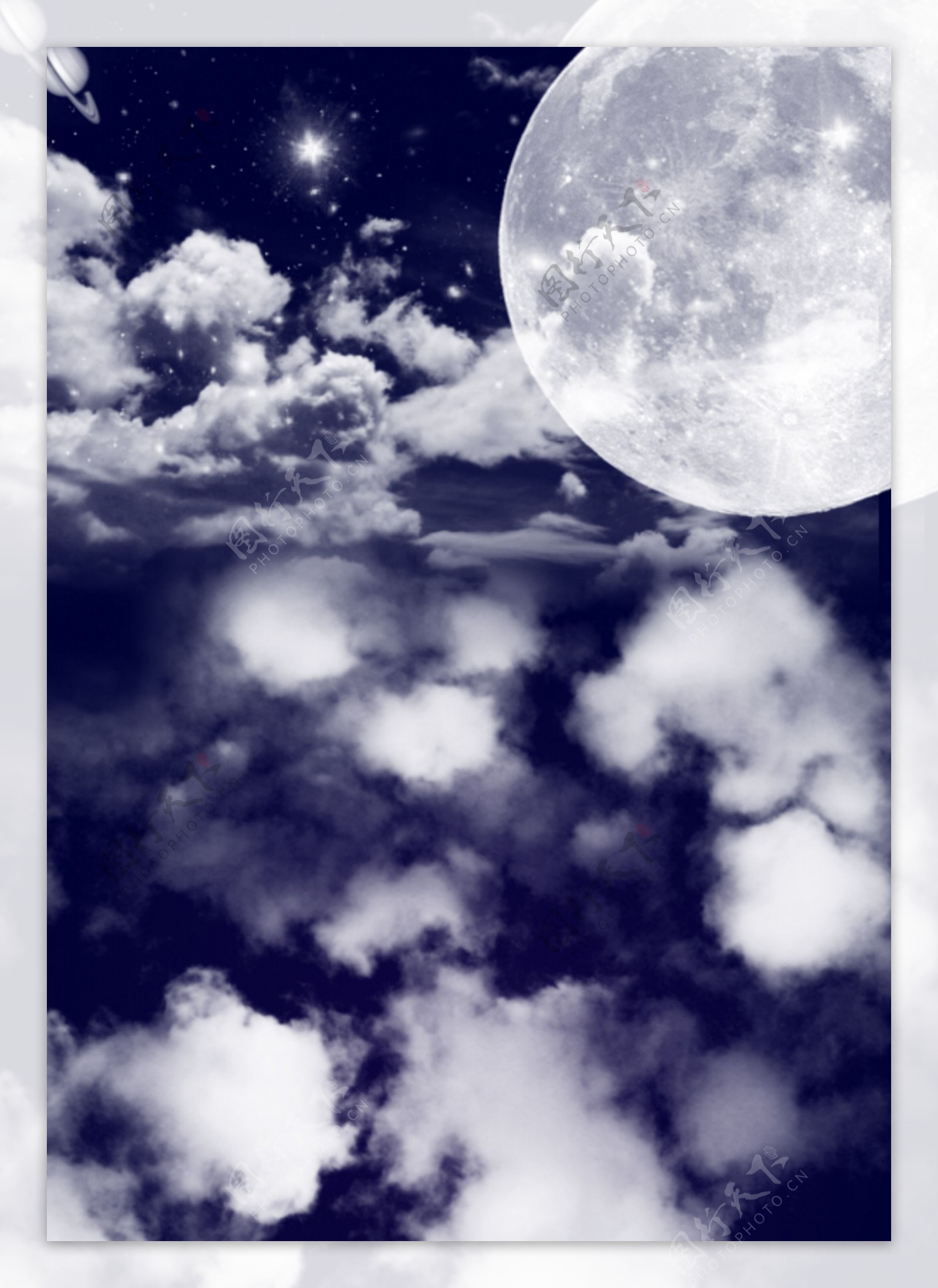 天空云朵月亮