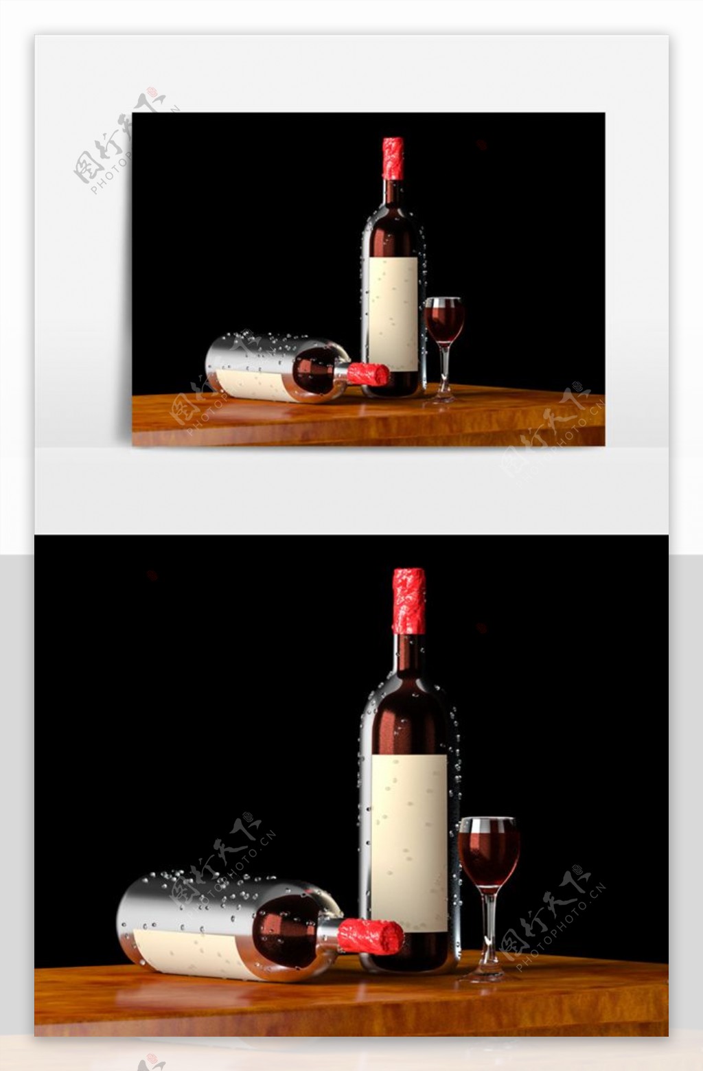C4D模型红酒和酒杯