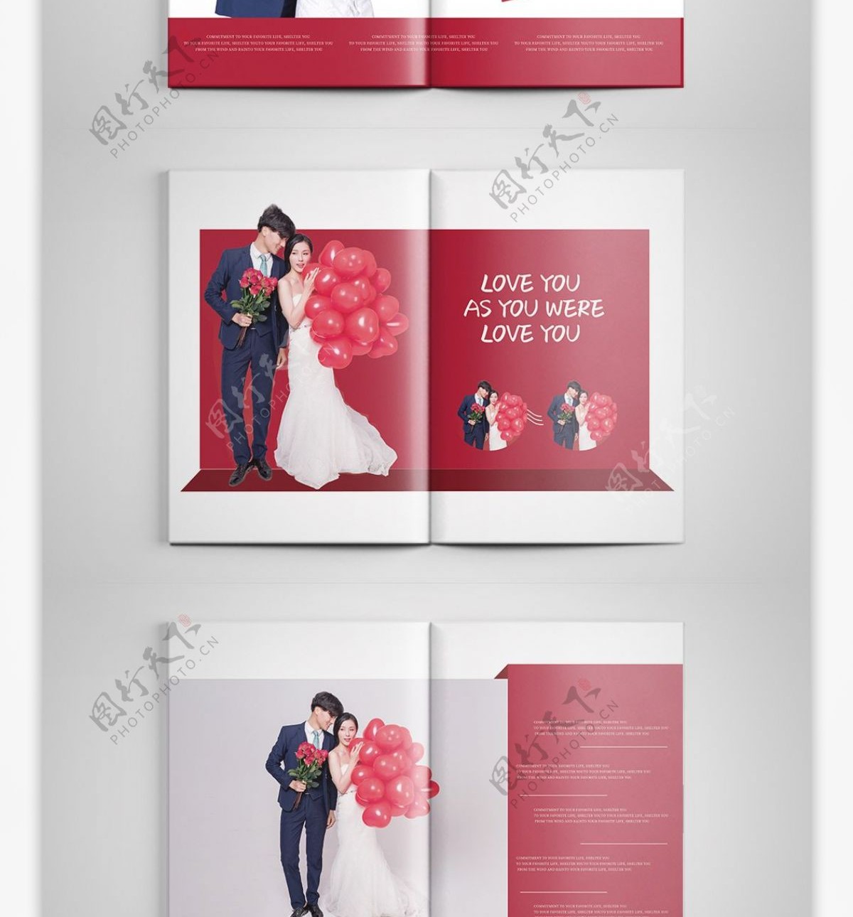 创意红色光盘婚纱摄影相册