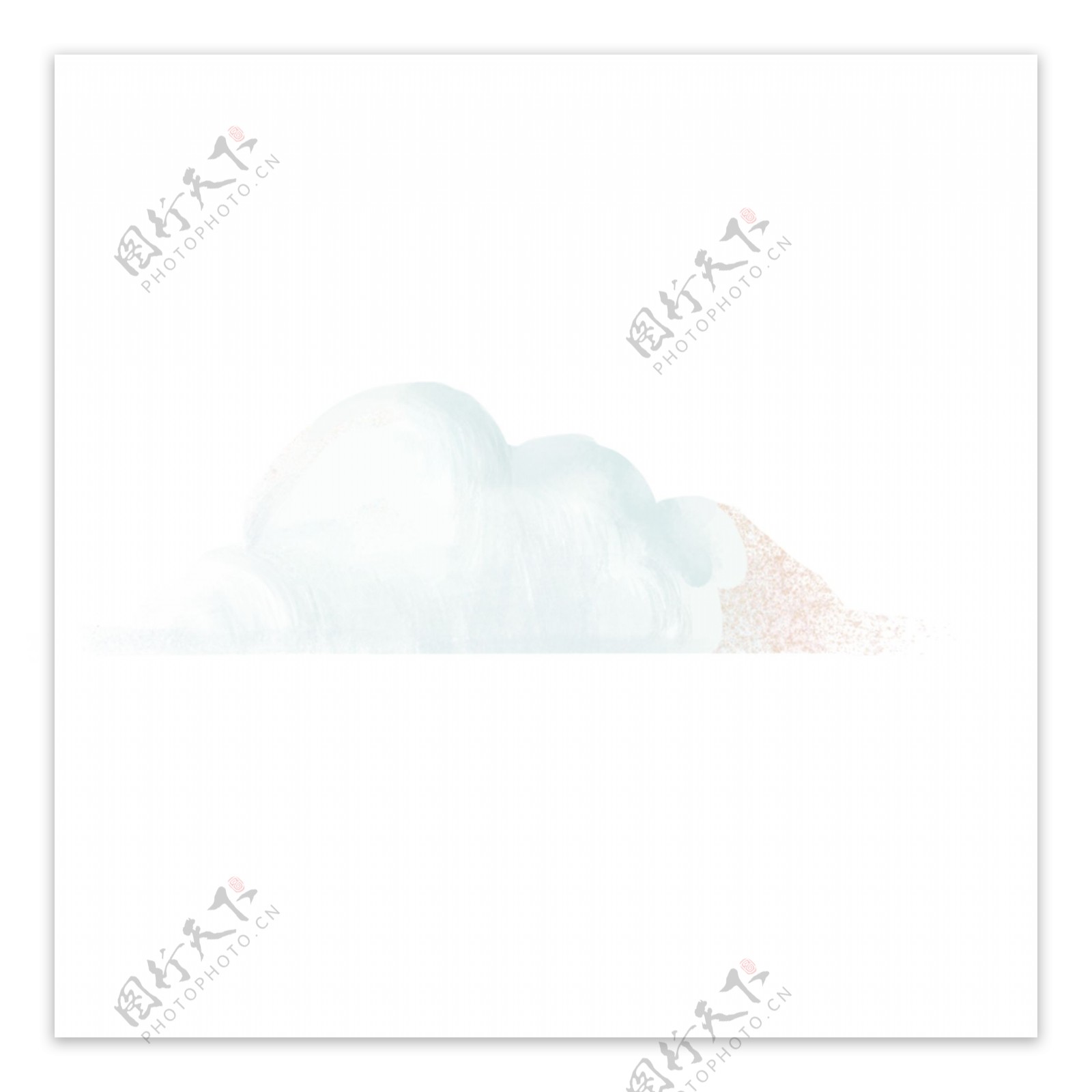 白色圆弧漂浮云朵元素