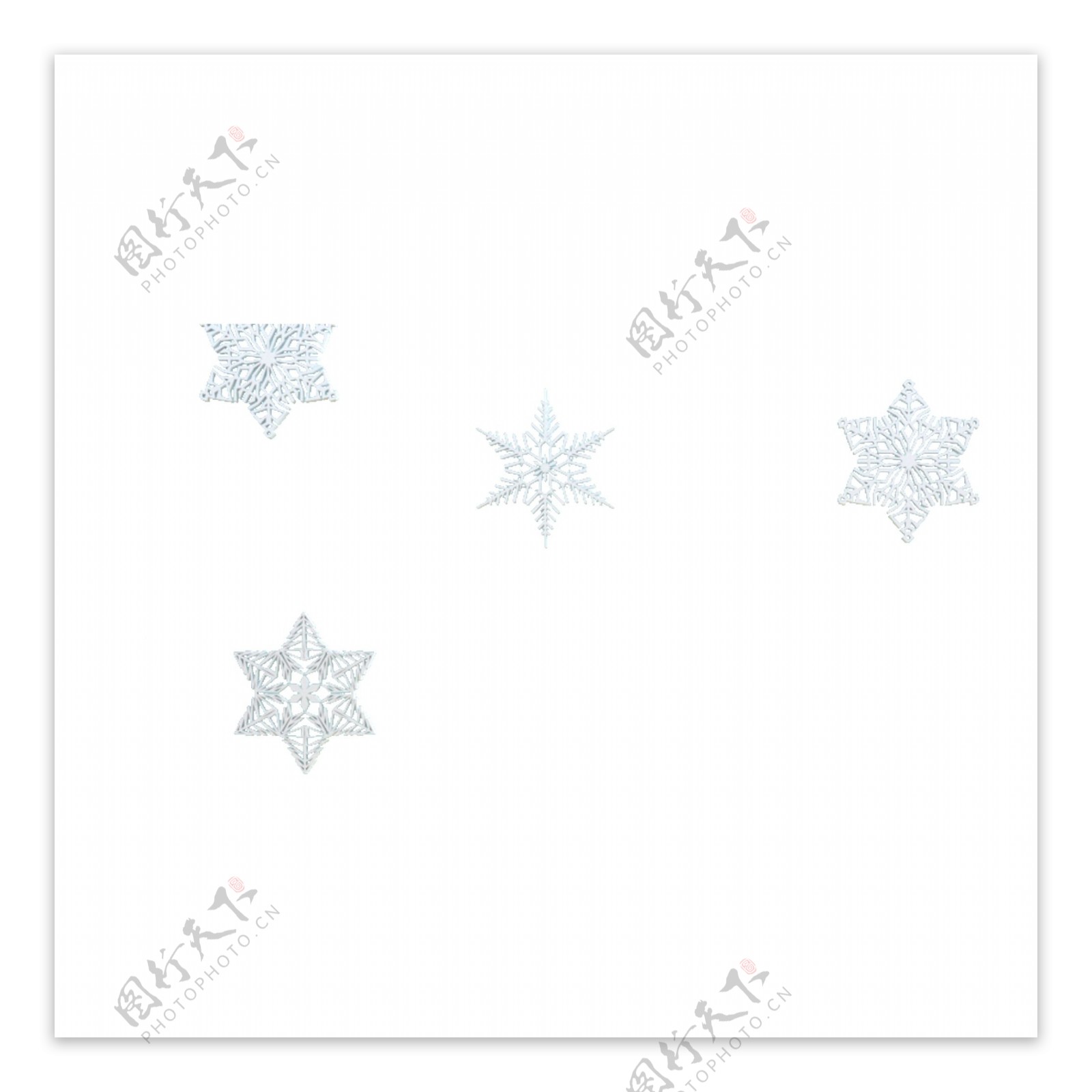 白色漂浮五角星元素