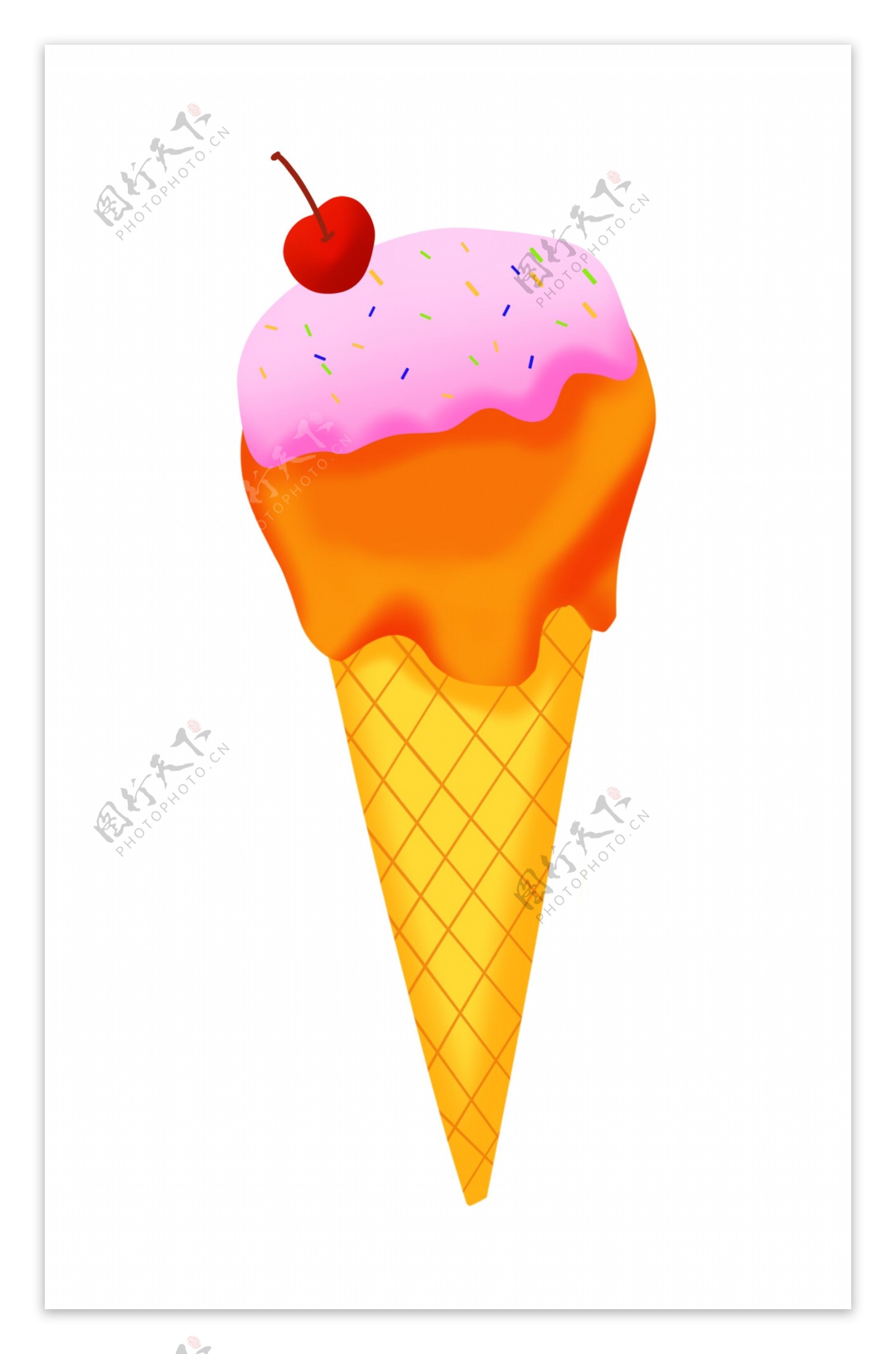 夏季樱桃冰淇淋