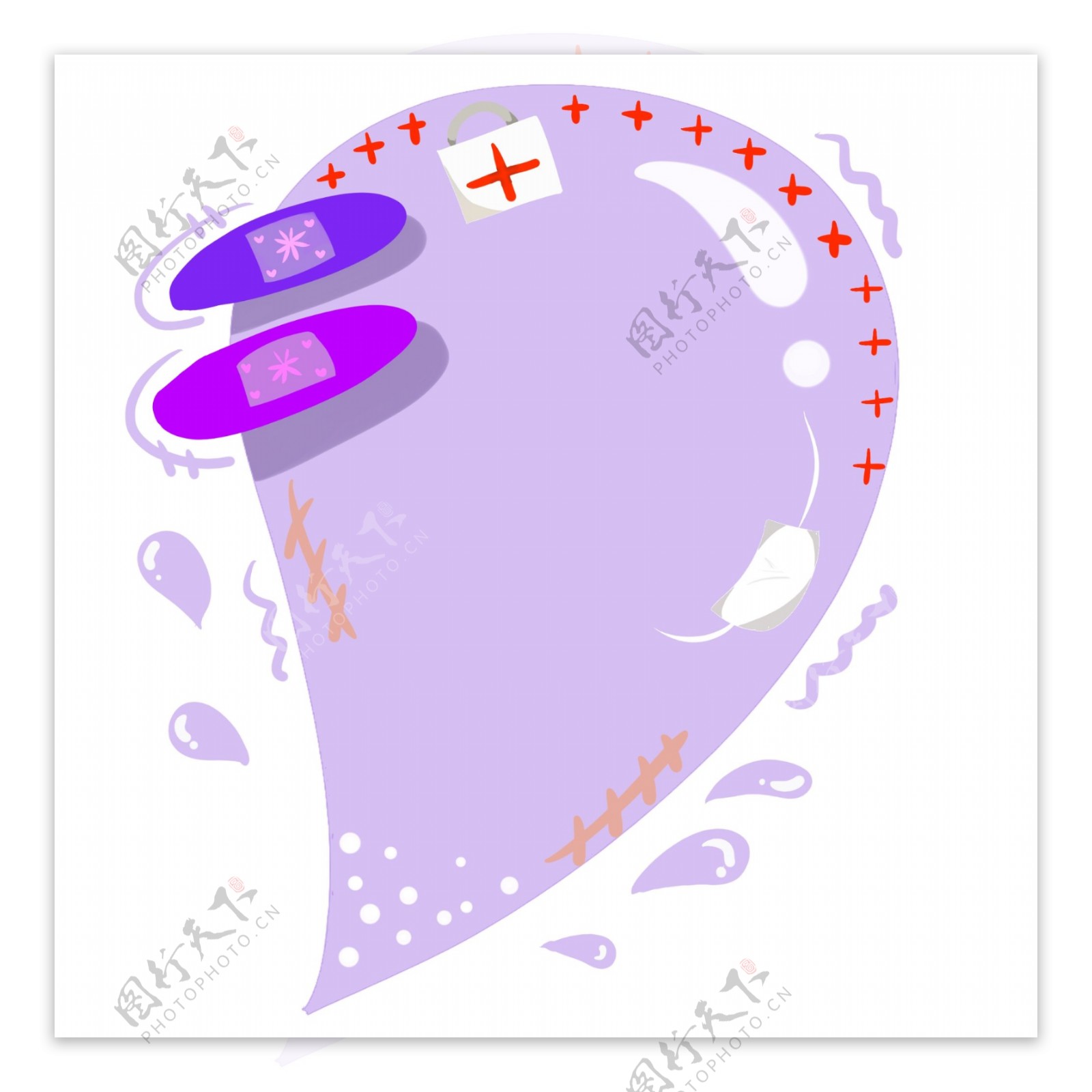 紫色气泡装饰边框