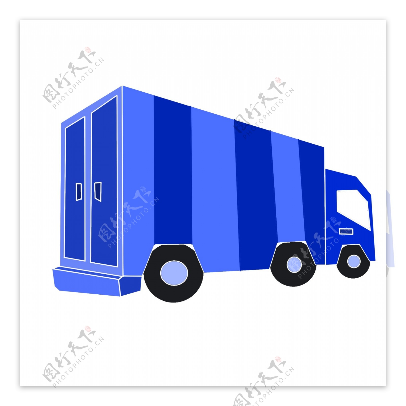 蓝色卡通货车