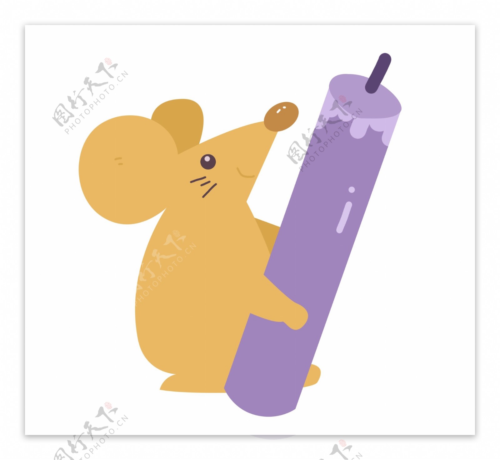 紫色蜡烛老鼠设计