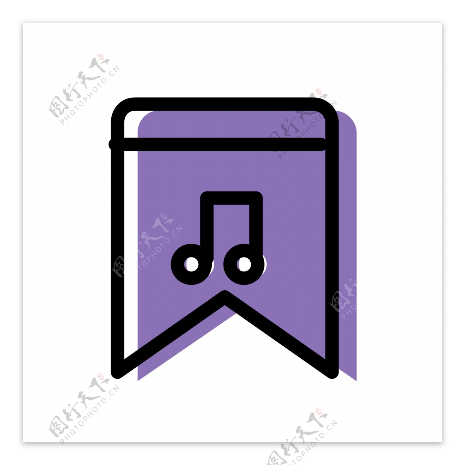 紫色的音乐符号免抠图