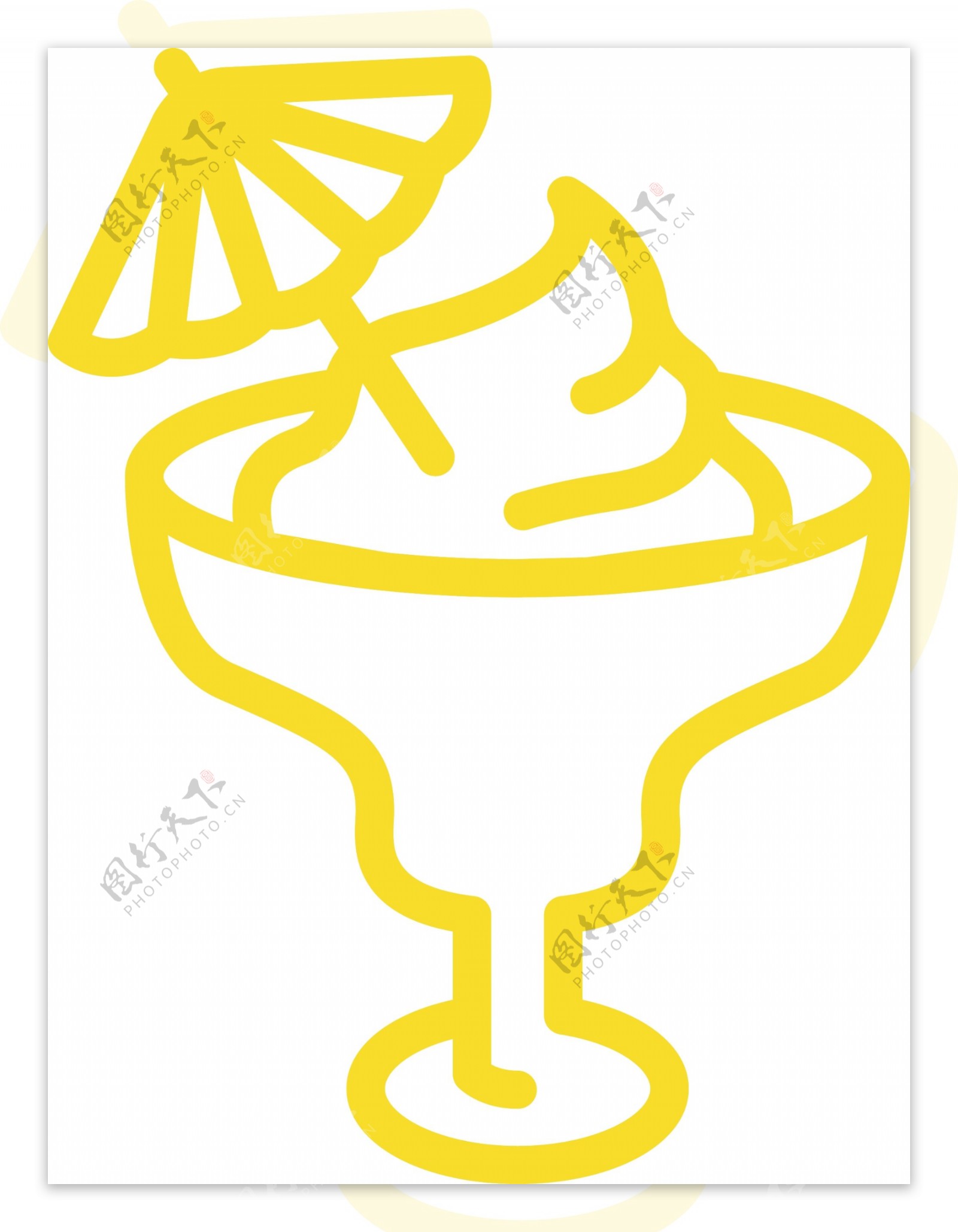 黄色冰淇淋图标免扣图
