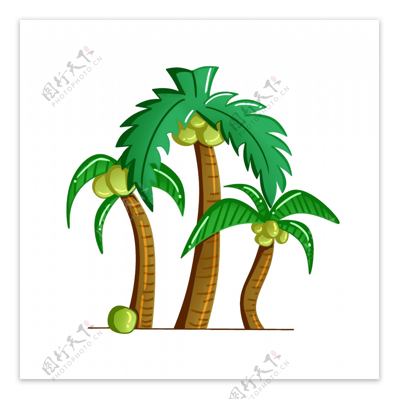 立体椰子树图案