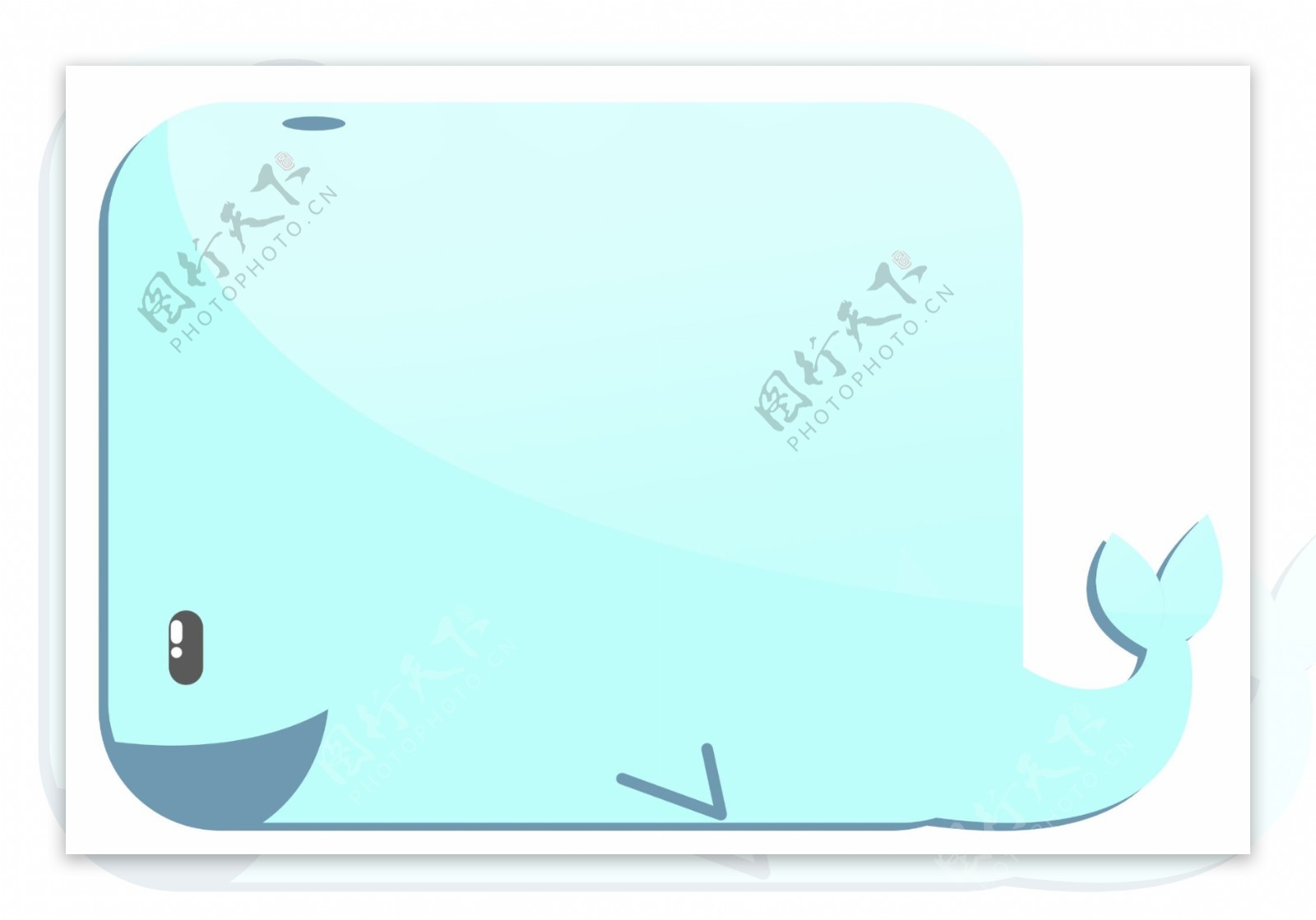 蓝色海豚边框插画