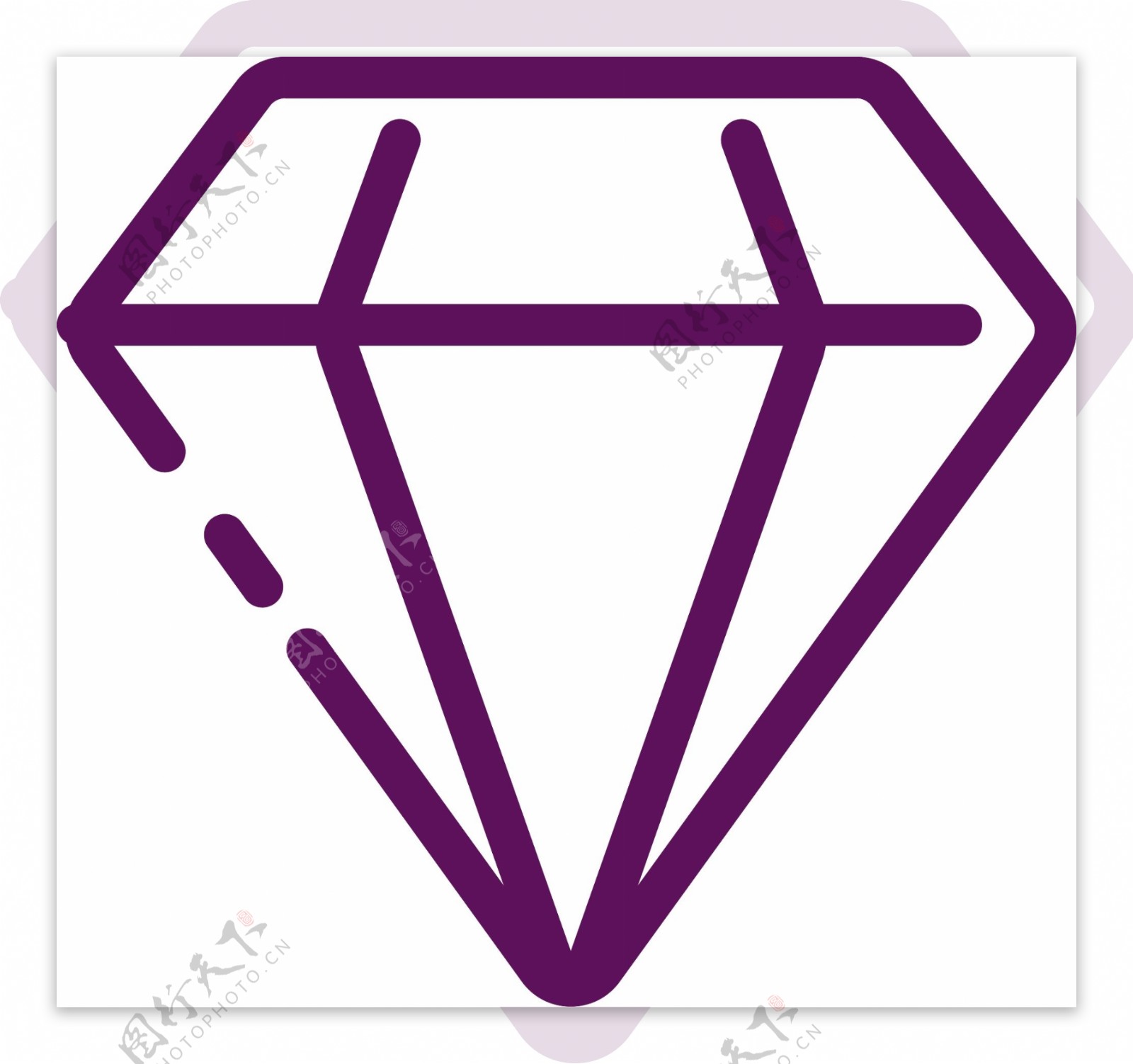 紫色几何创意钻石元素