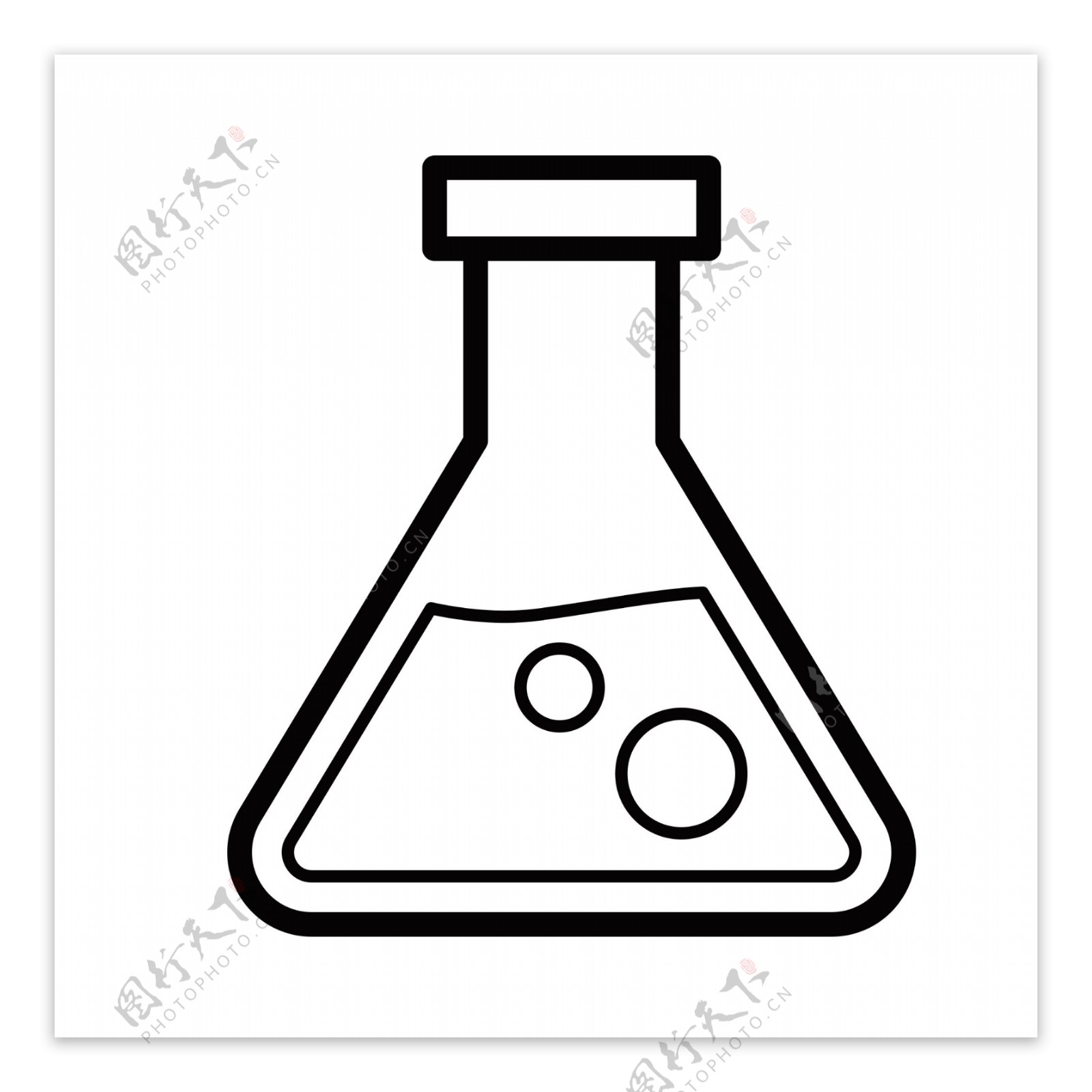 黑色创意化学反应瓶子元素