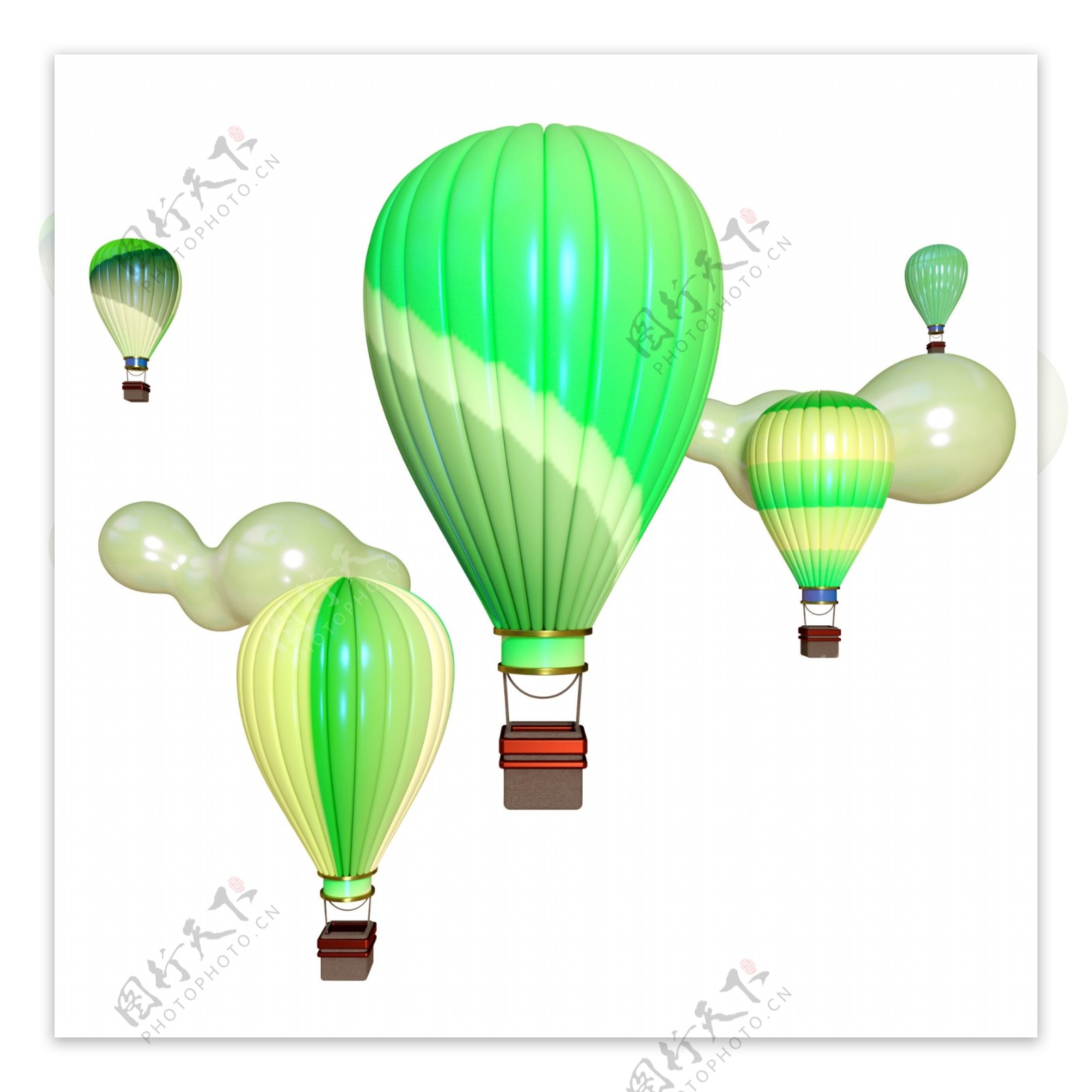 五四年彩色热气球电商设计气球