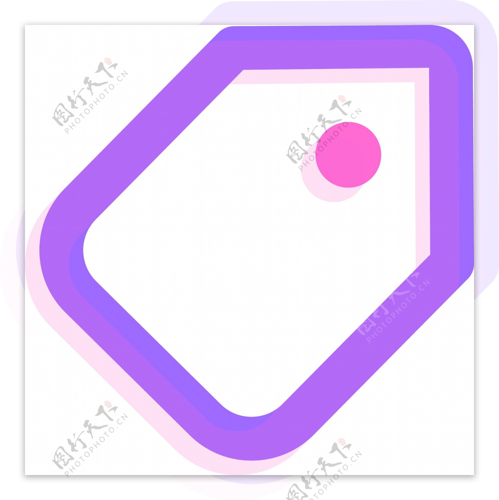 粉紫色荧光标签矢量图标