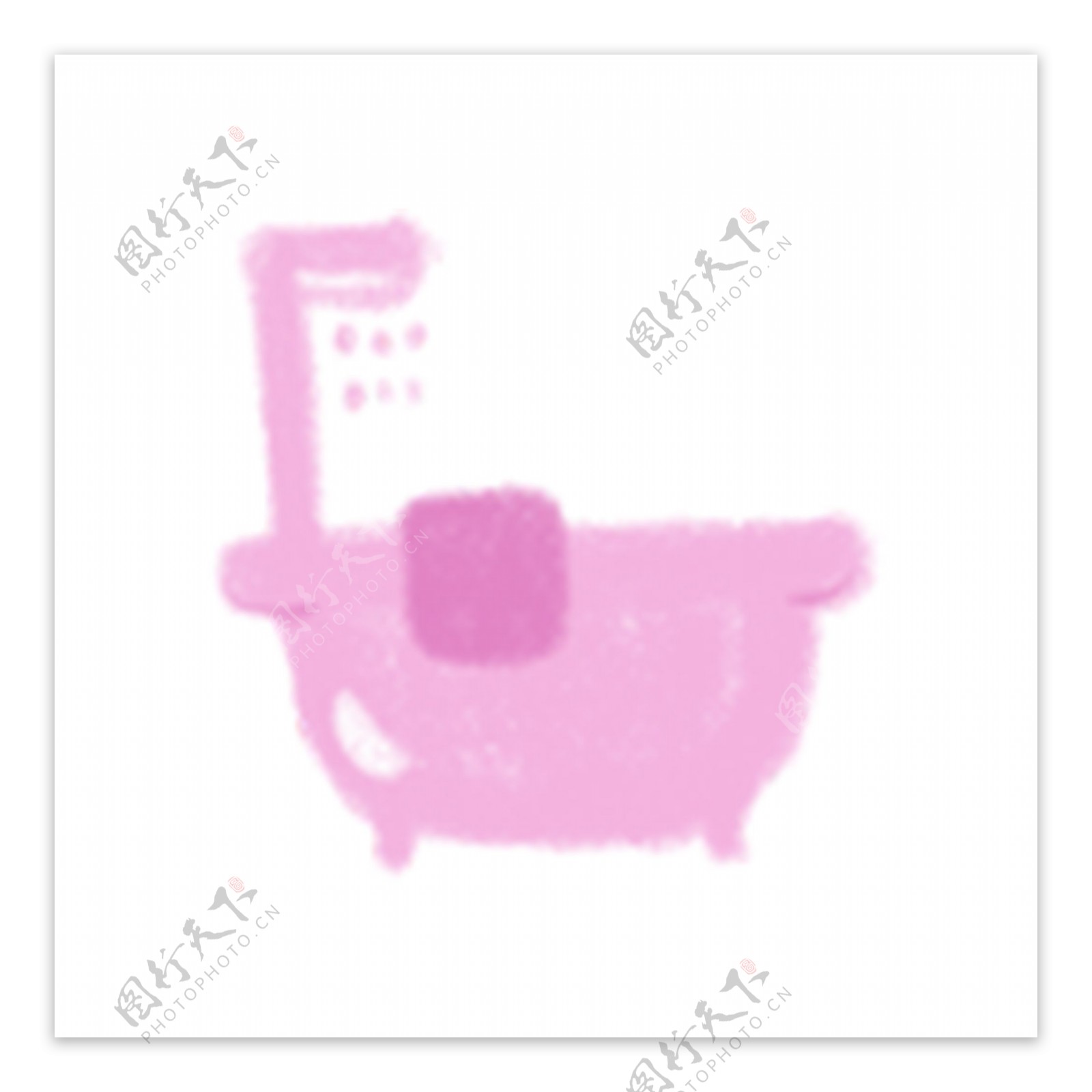 粉色浴缸插画ui图标