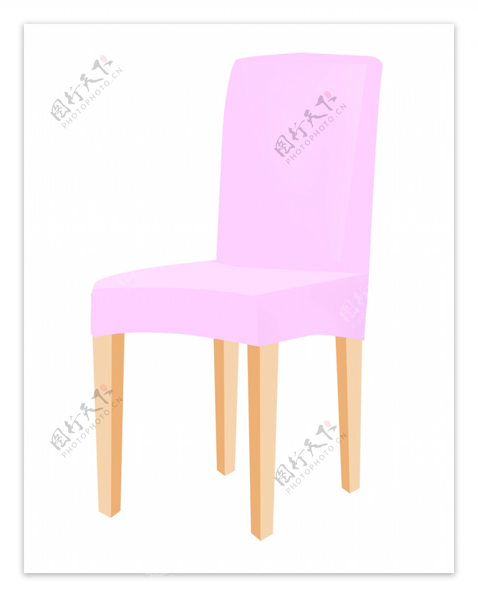 粉色椅子家具插画