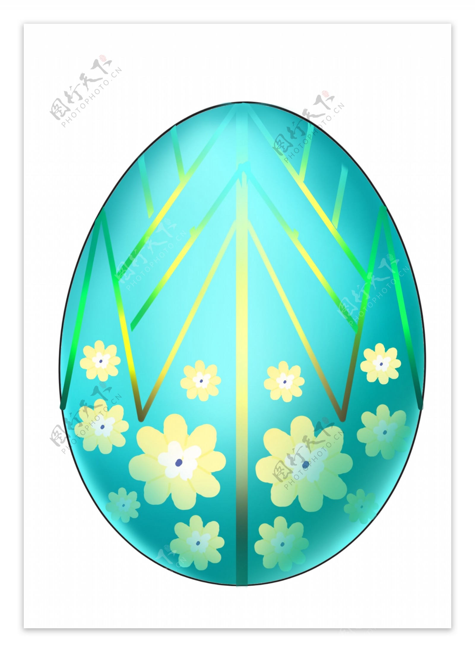 复活节花朵彩蛋插画