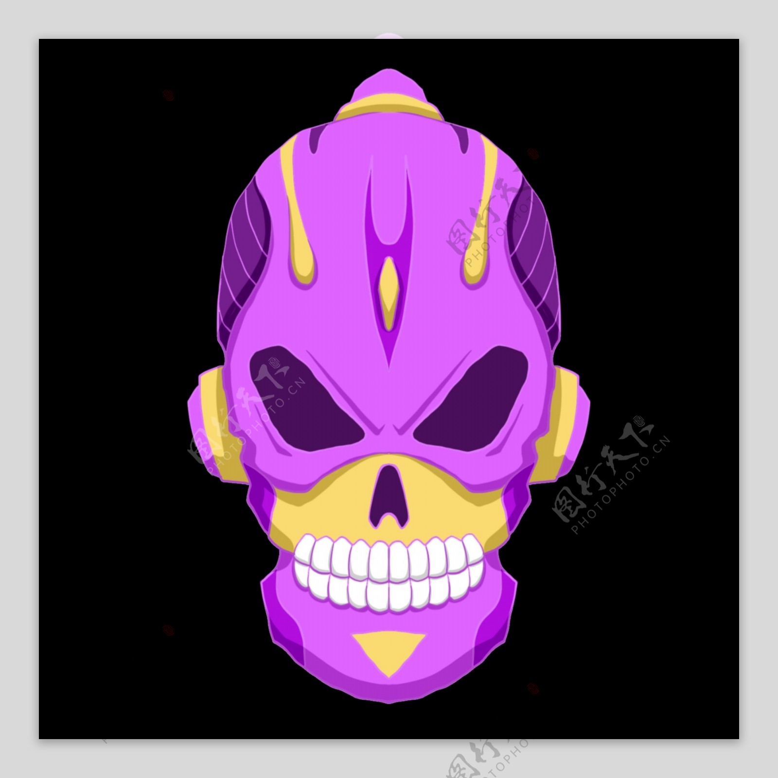 紫色立体骷髅插图