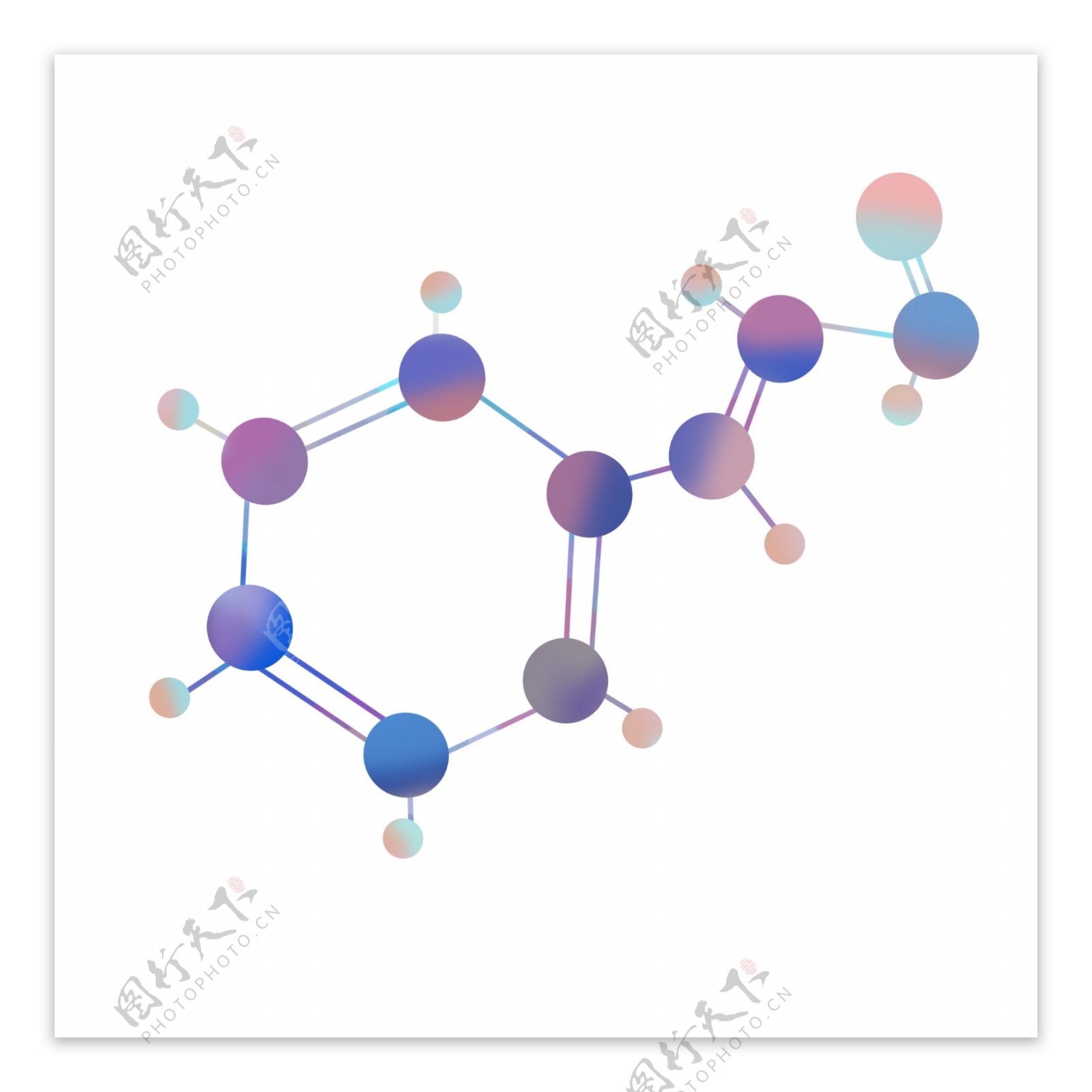 化学分子结构图插画