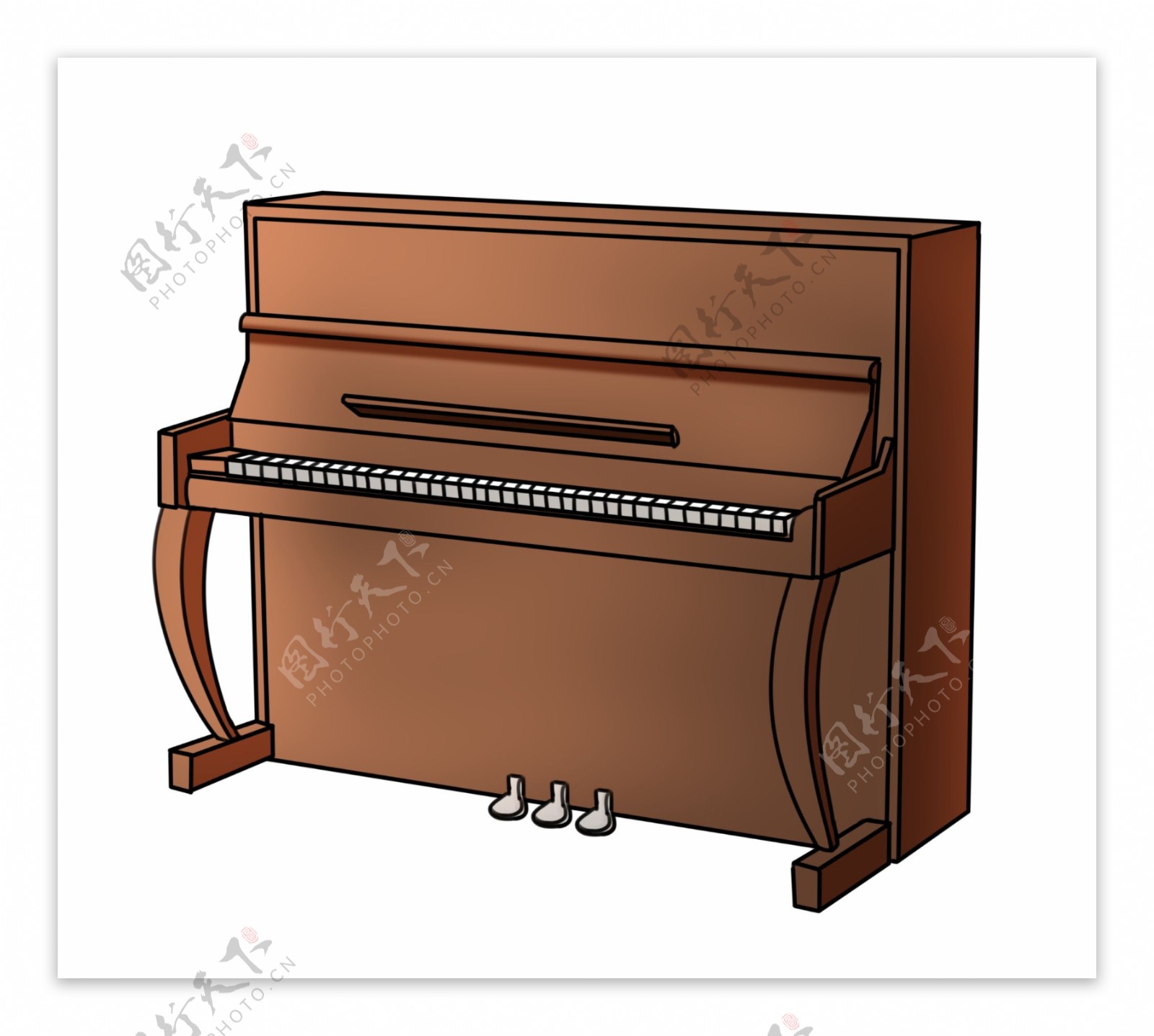 古风钢琴装饰插画