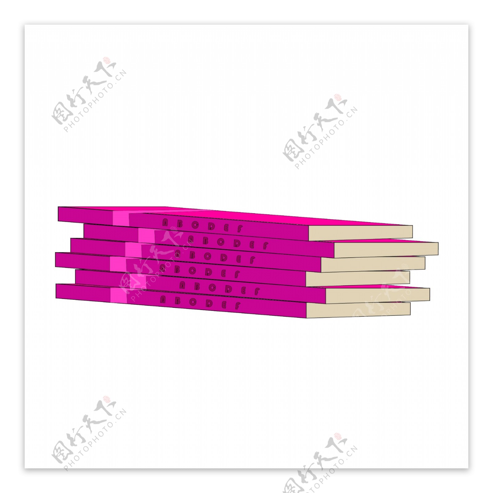 紫色的书籍装饰插画