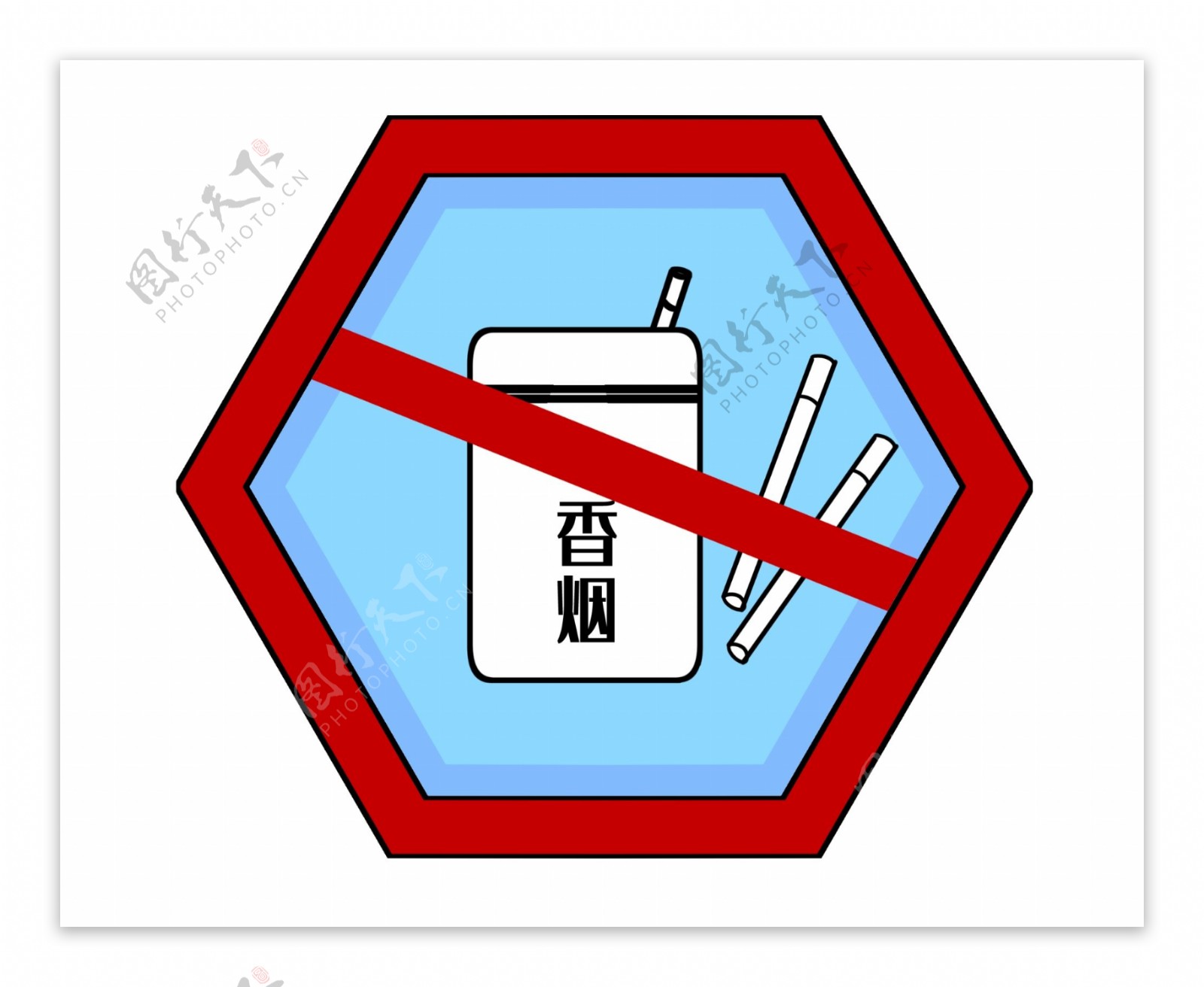 禁止卖烟警示牌插画
