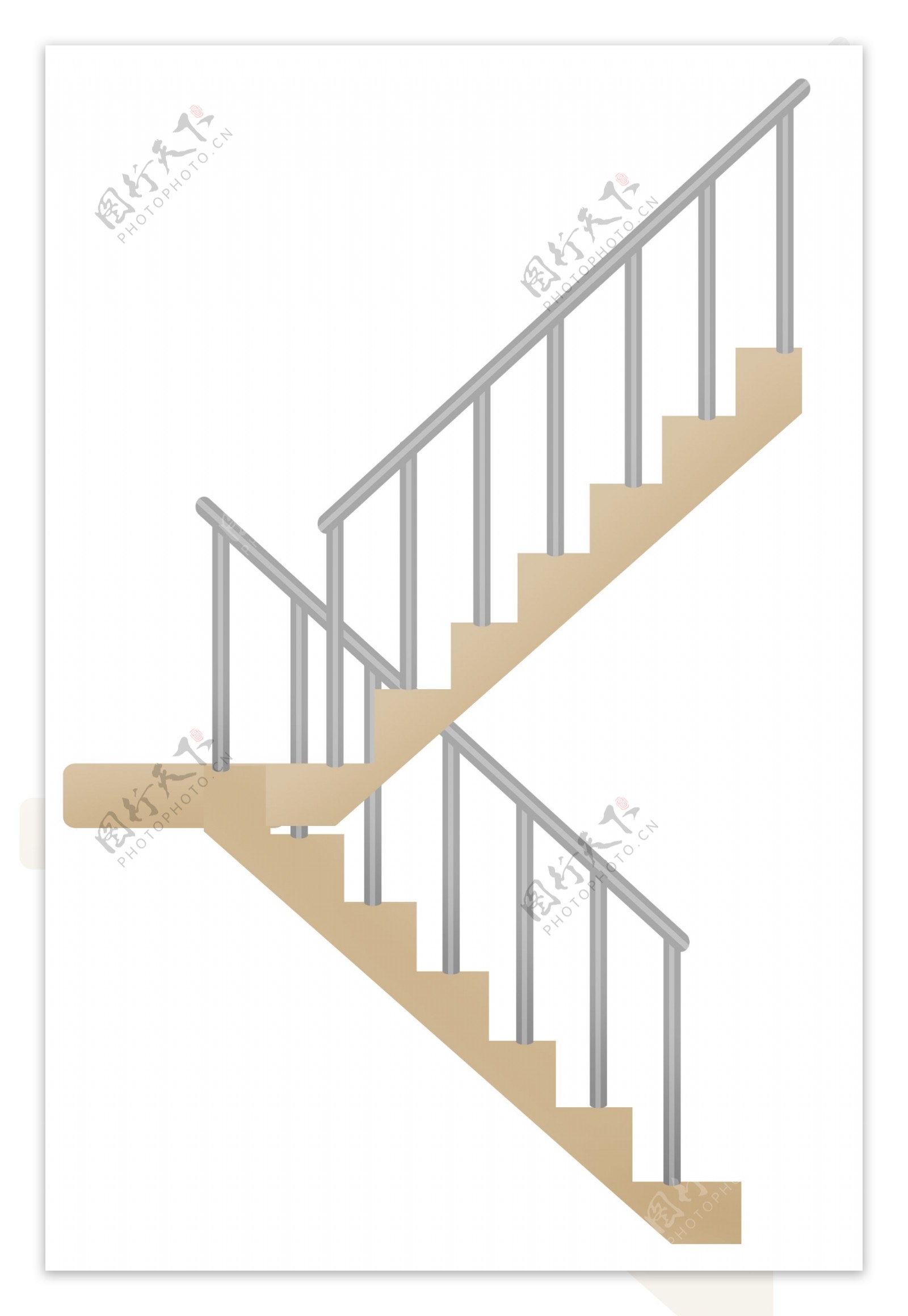 黄色的楼梯装饰插画