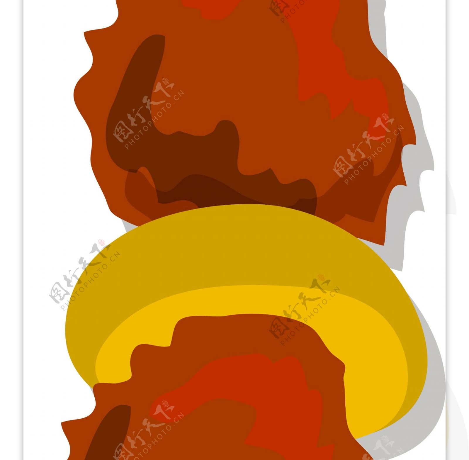 红色的烤肉装饰插画