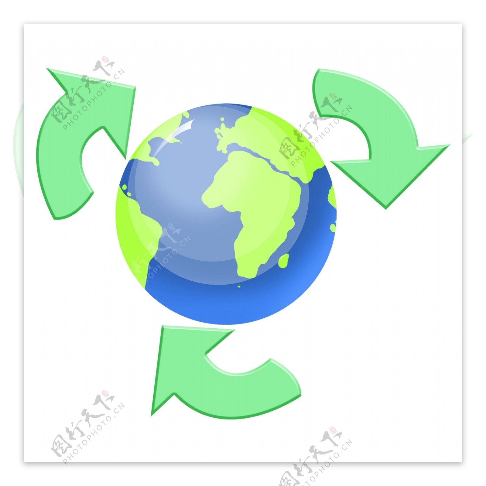 绿色循环环保插画