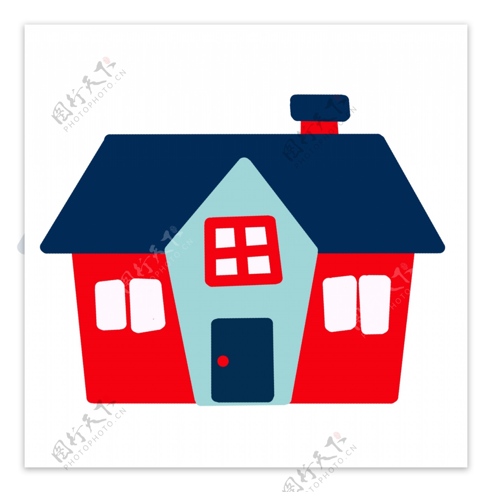 红色创意房屋插图