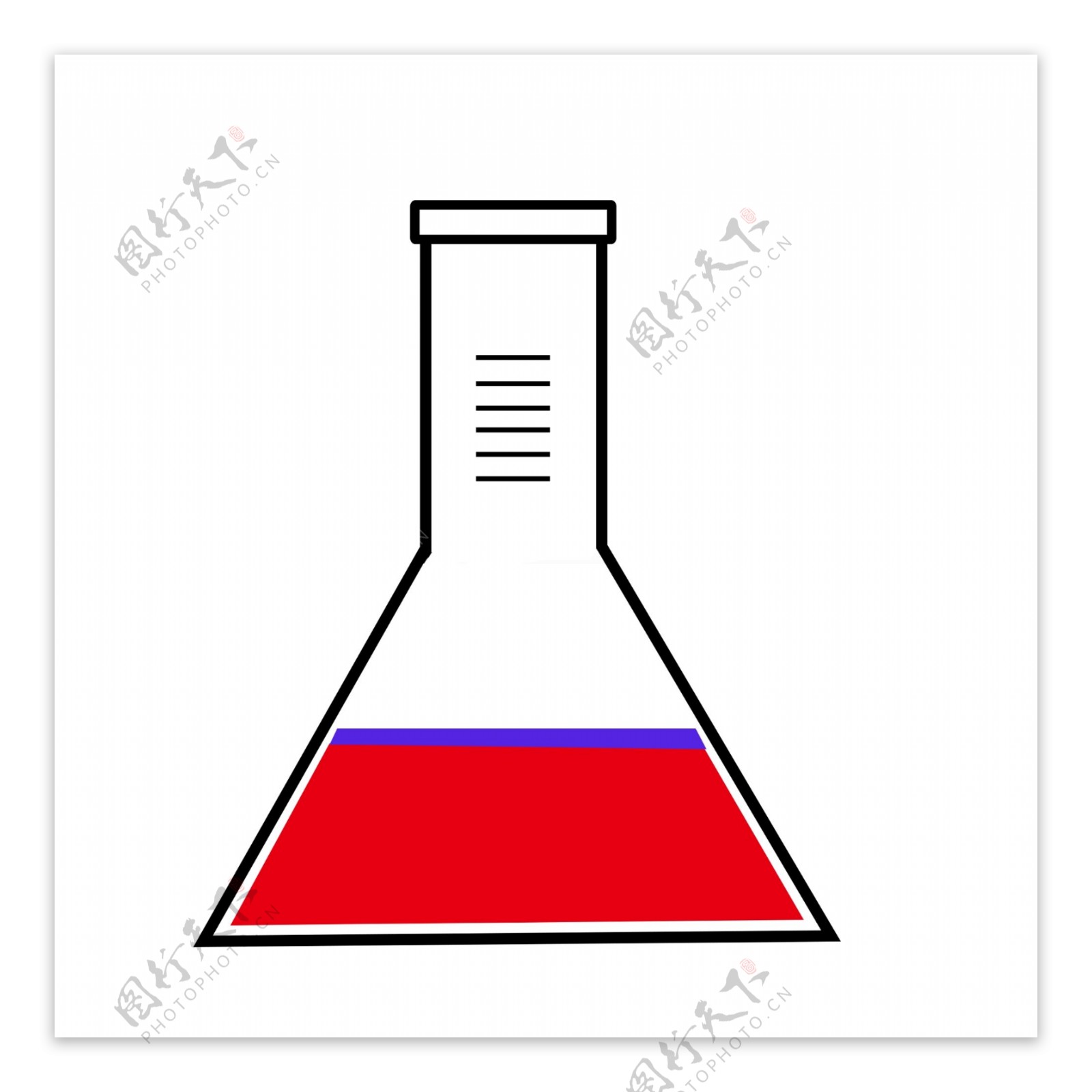 化学玻璃容器和液体
