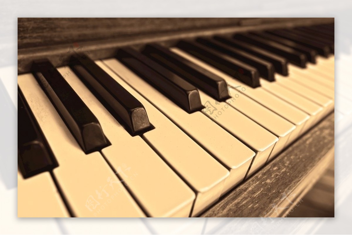 钢琴钢琴键古典音乐白色的