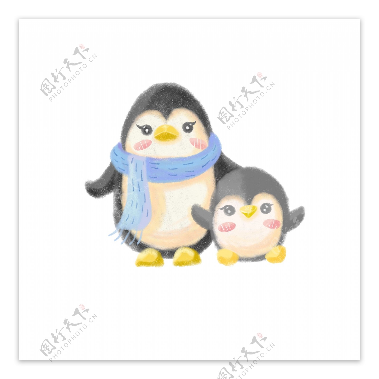 企鹅母亲和孩子元素