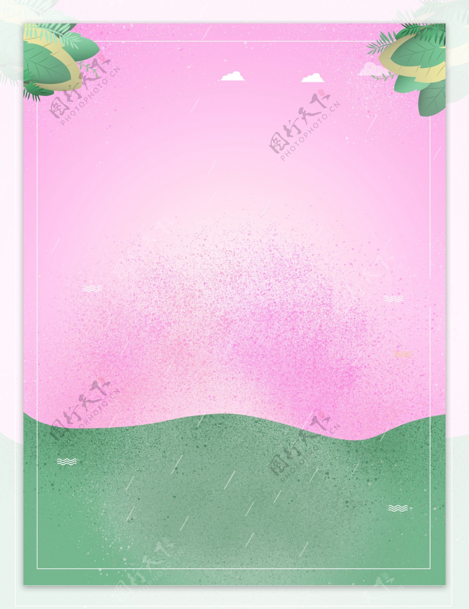 粉色温馨母亲节边框背景素材