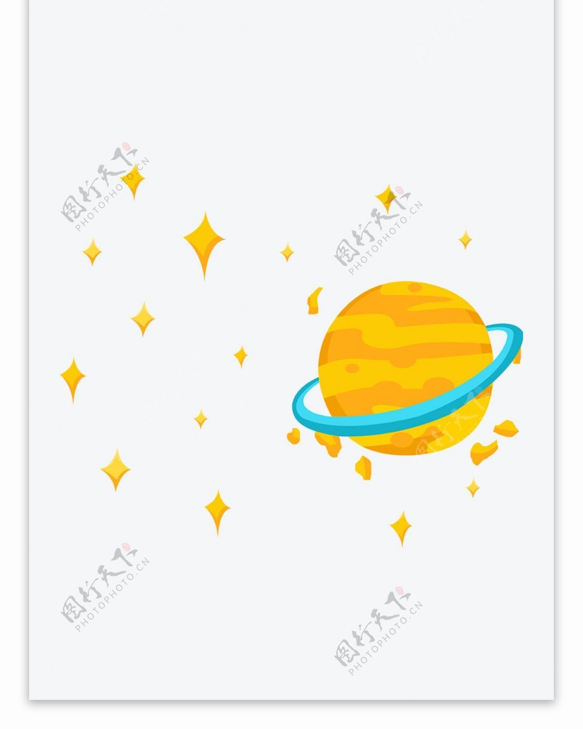 橙黄色星球星星可爱现代卡通帆布袋