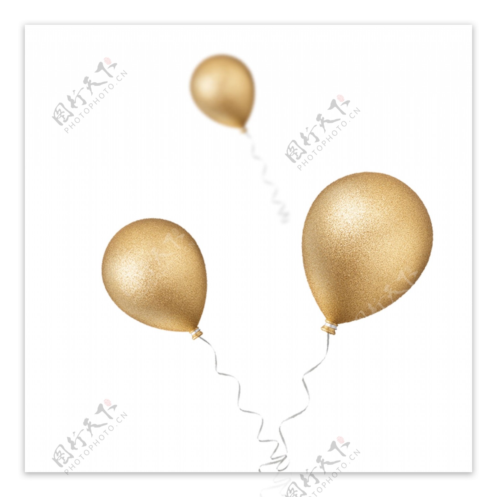 金色创意圆弧气球元素