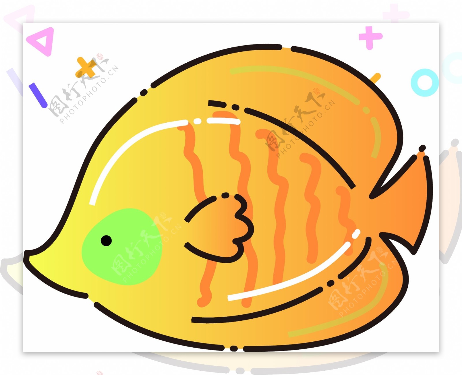 黄色可爱小鱼装饰