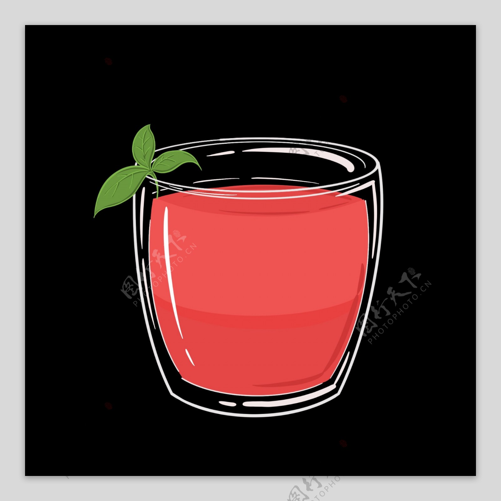 红色可爱西瓜汁